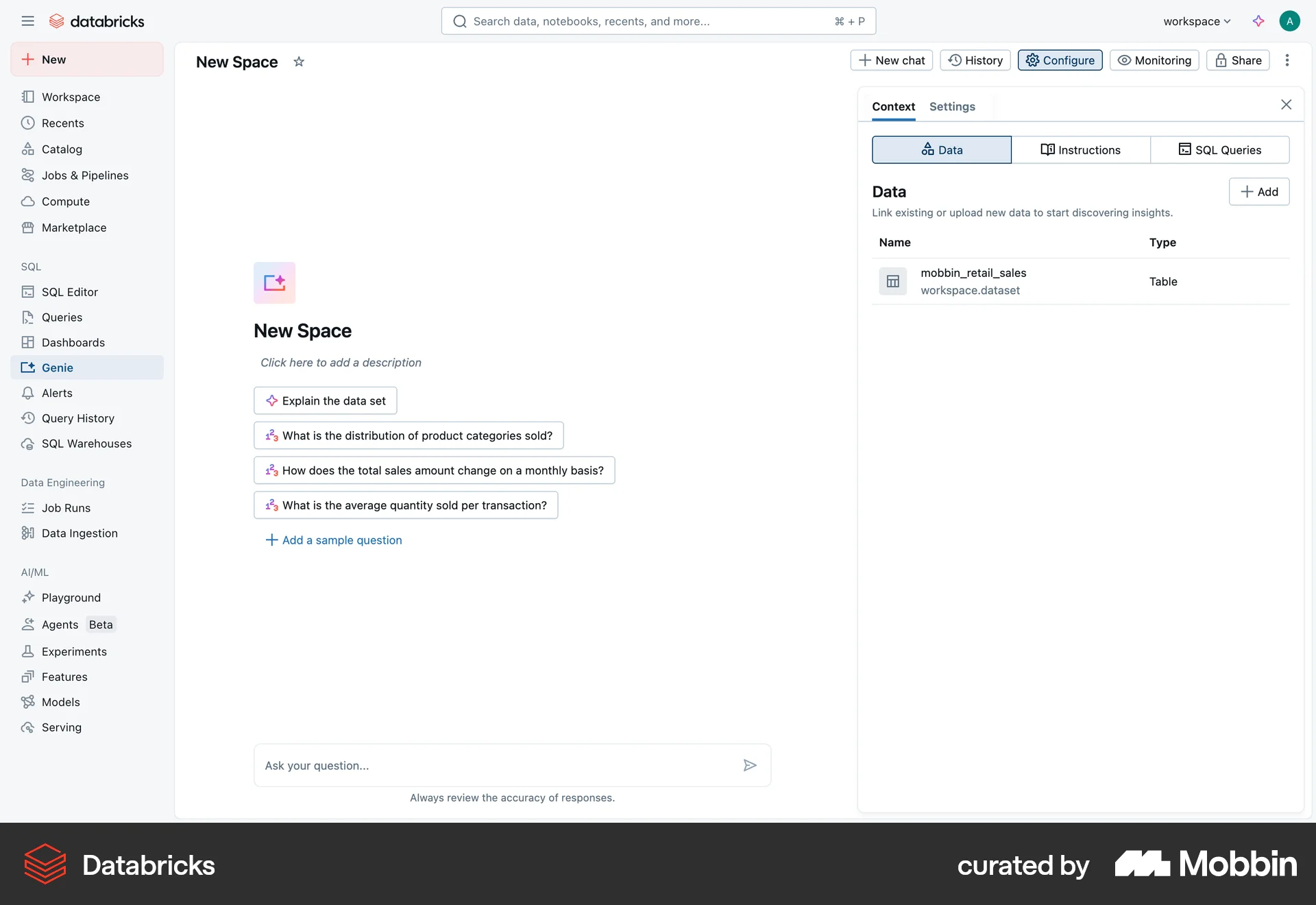Databricks Web Suggestions & Similar Items screen
