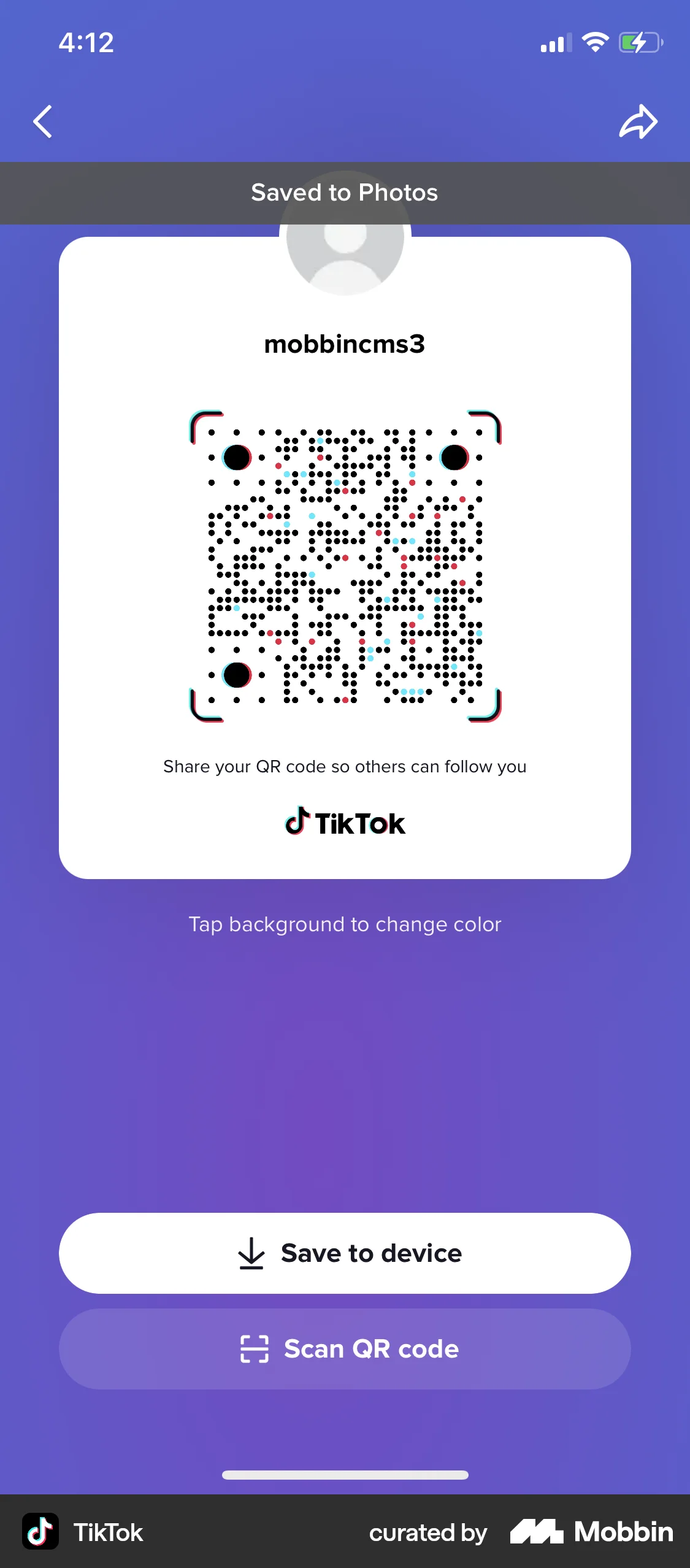 TikTok iOS Upload & Download screen
