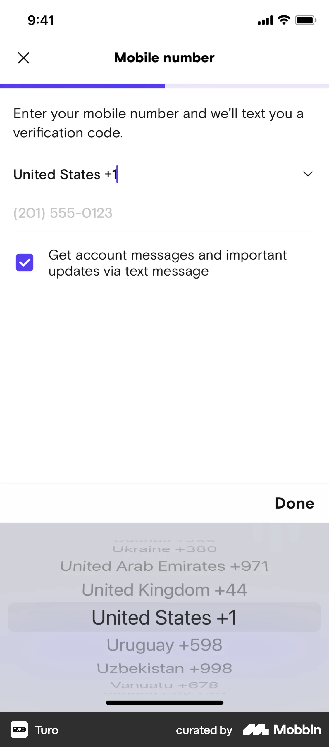 Turo iOS screen containing Dropdown Menu UI element