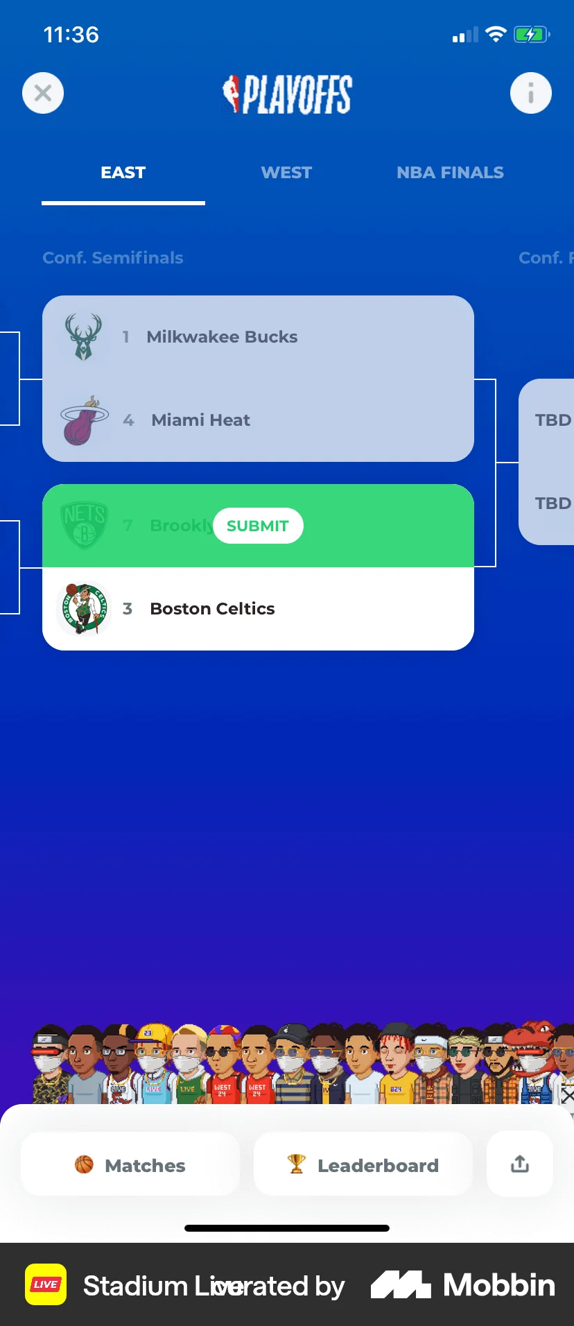 Stadium Live iOS Charts screen