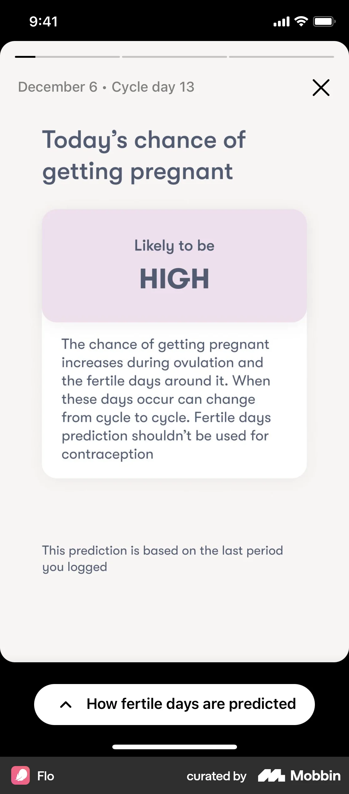 Flo iOS Stories screen