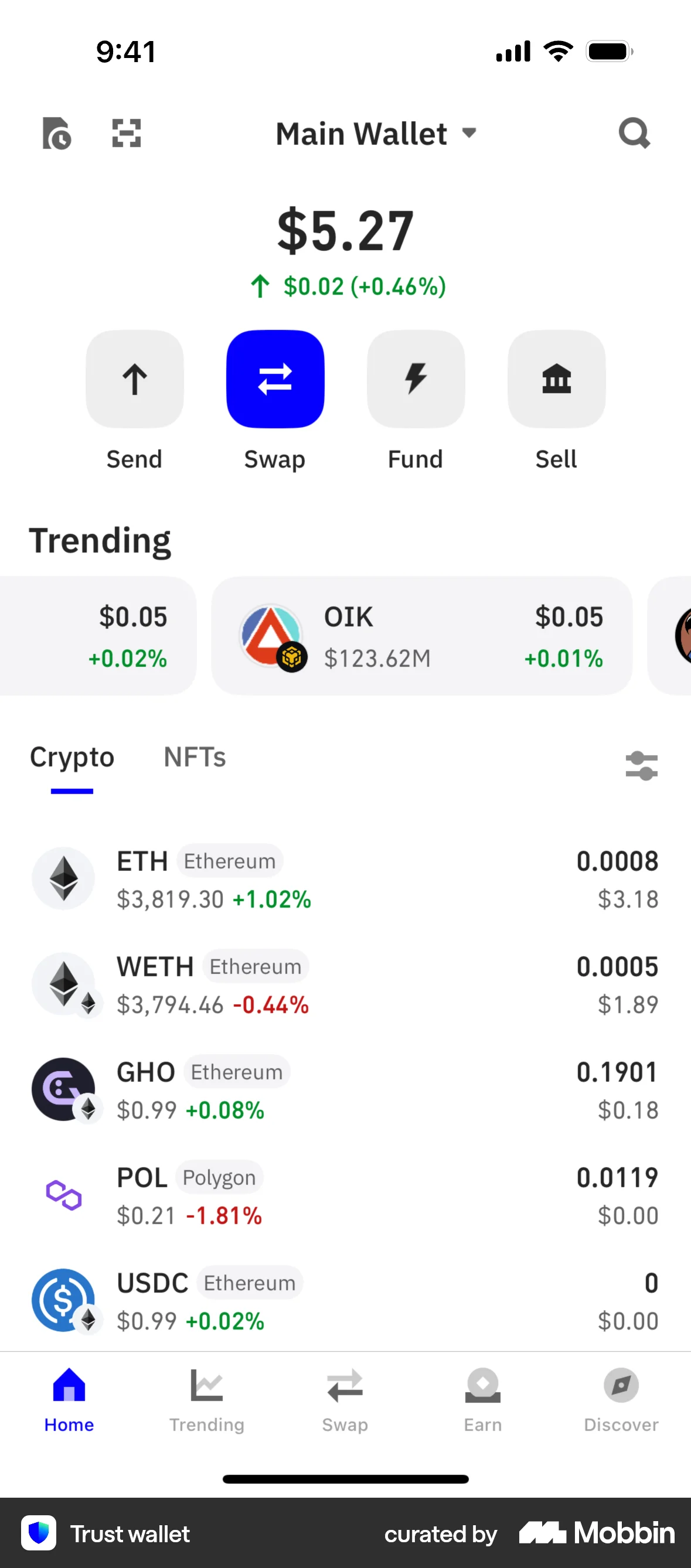 Trust Wallet iOS Crypto & Web3 App screen
