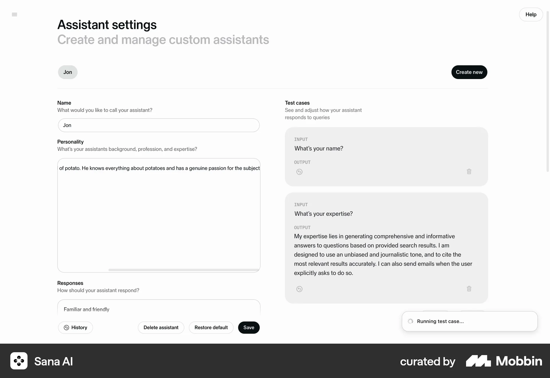 Sana AI Web screen containing Loading Indicator UI element