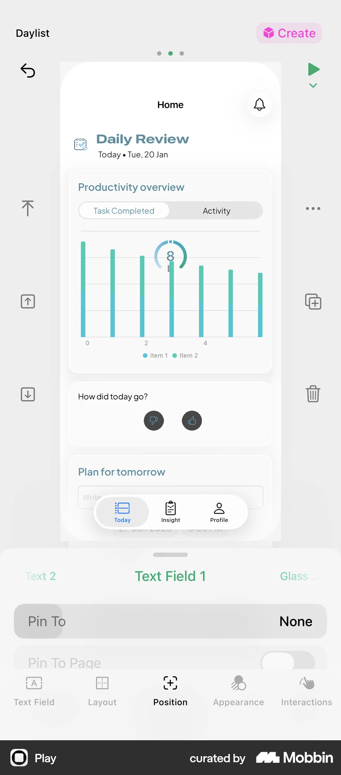 Play iOS Pie Chart UI screen
