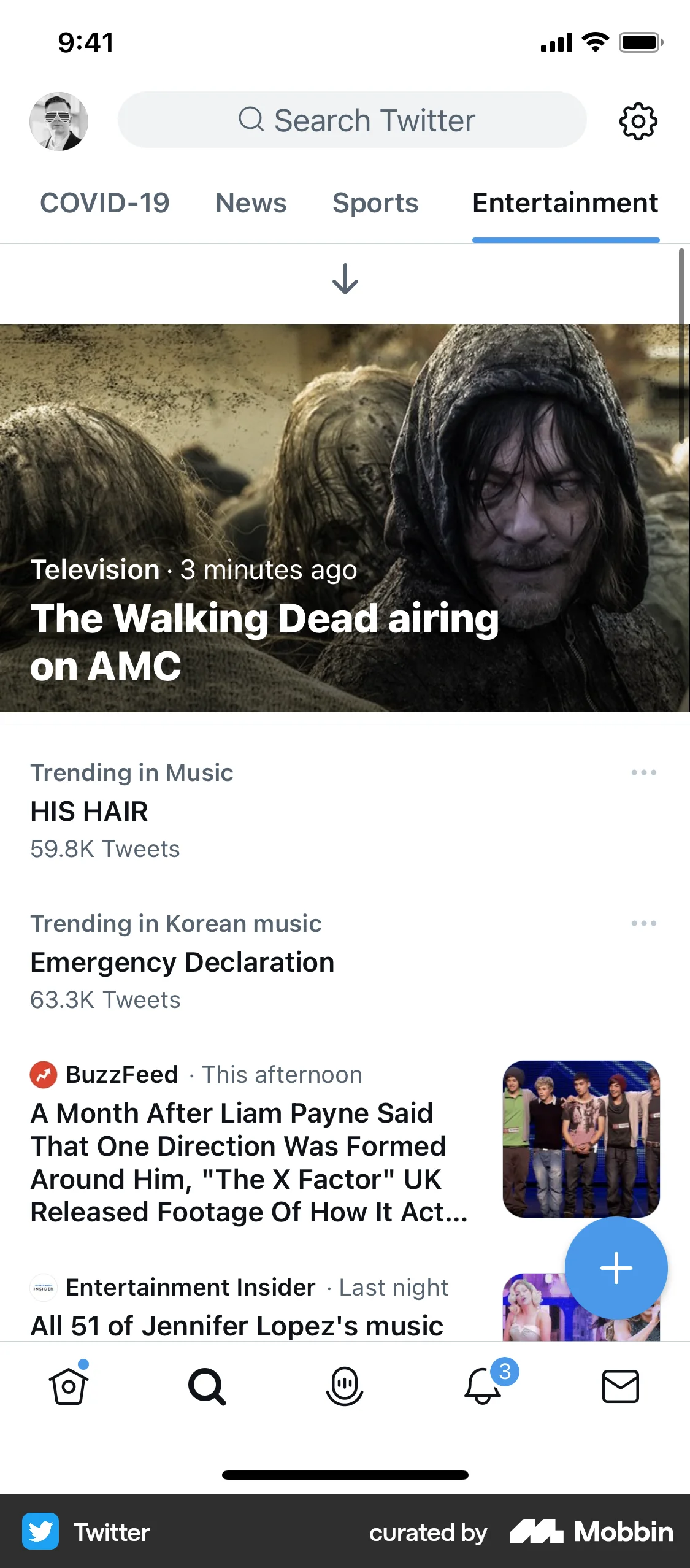 X iOS Pull to Refresh screen
