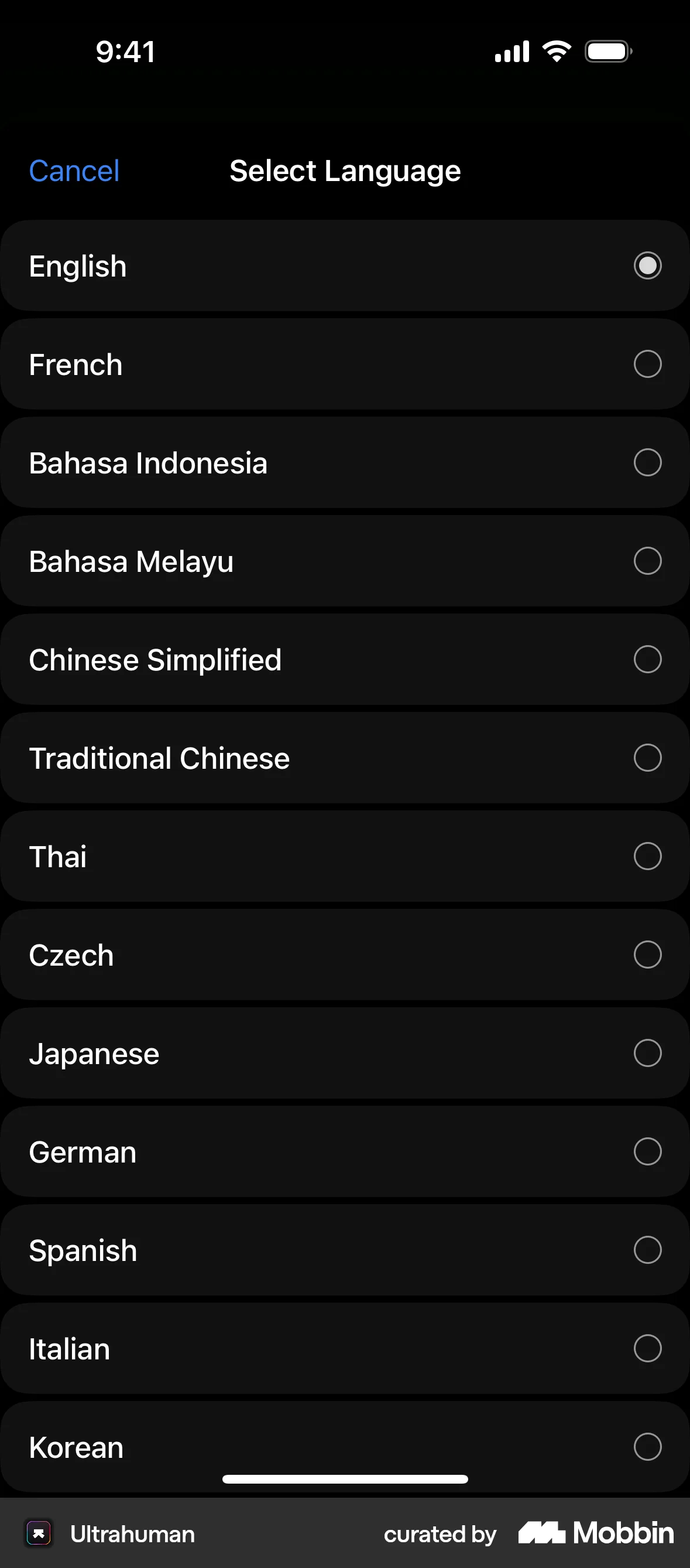 Ultrahuman iOS screen containing Tile UI element