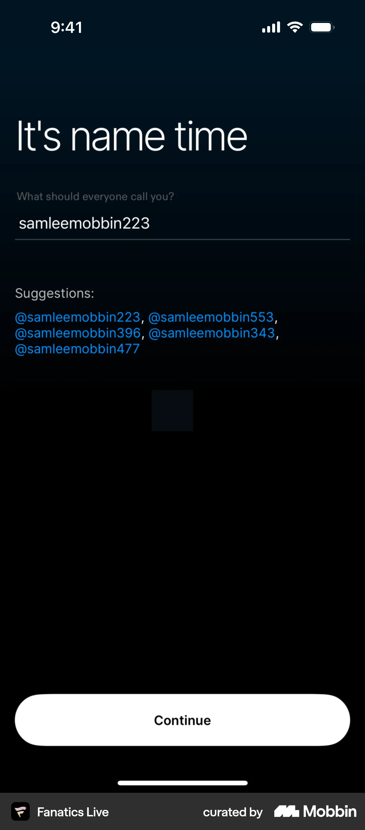 Fanatics Live iOS Suggestions & Similar Items screen