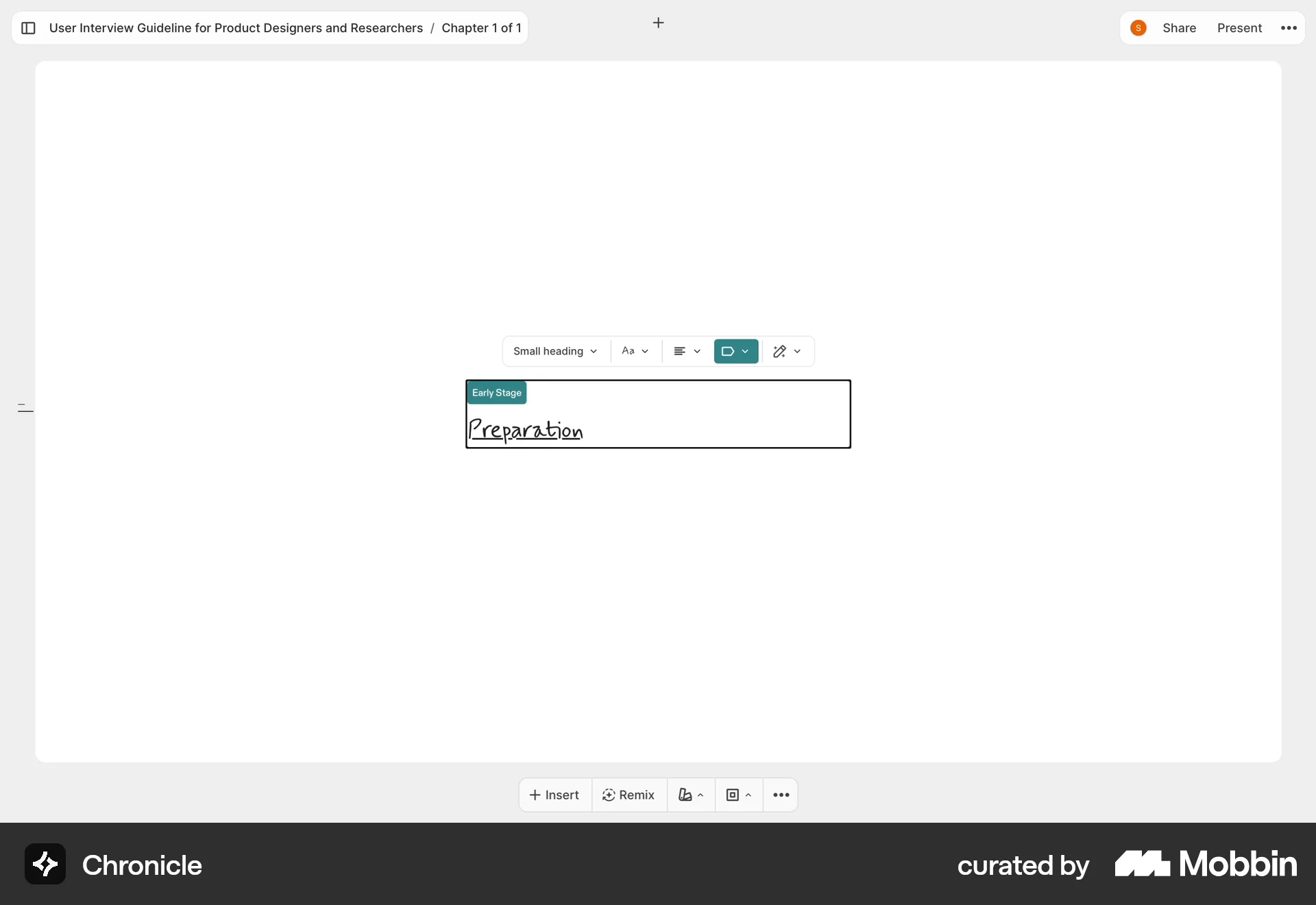Chronicle Web screen containing Toolbar UI element