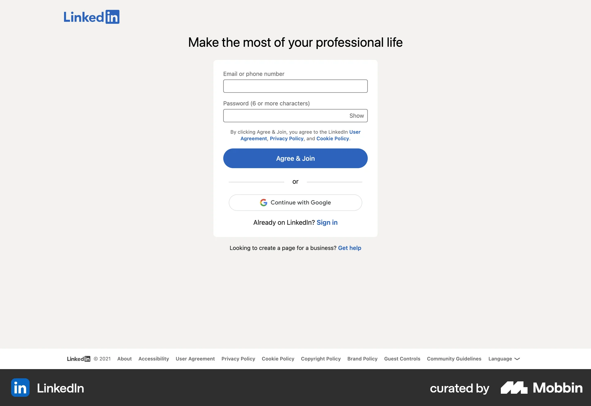LinkedIn Web Jobs & Recruitment App screen