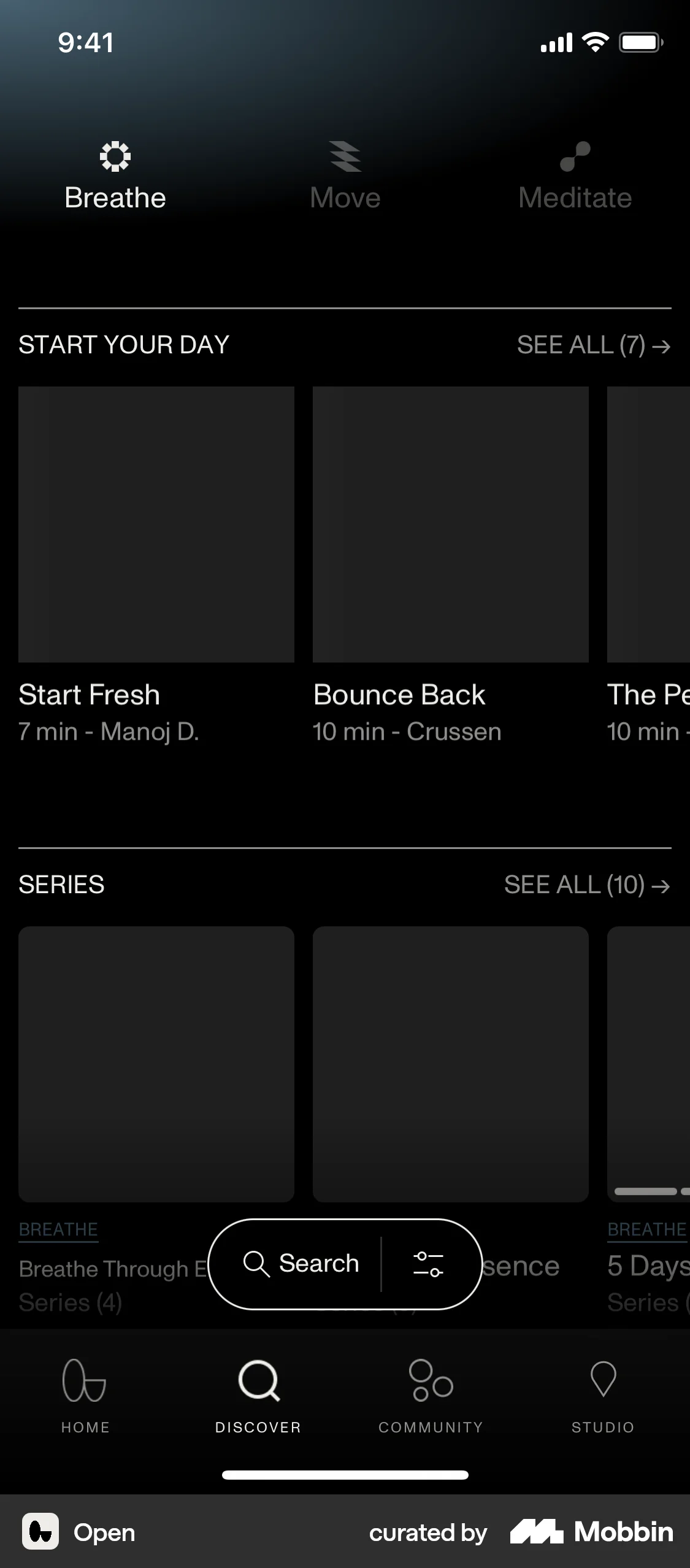 Open iOS screen containing Skeleton UI element