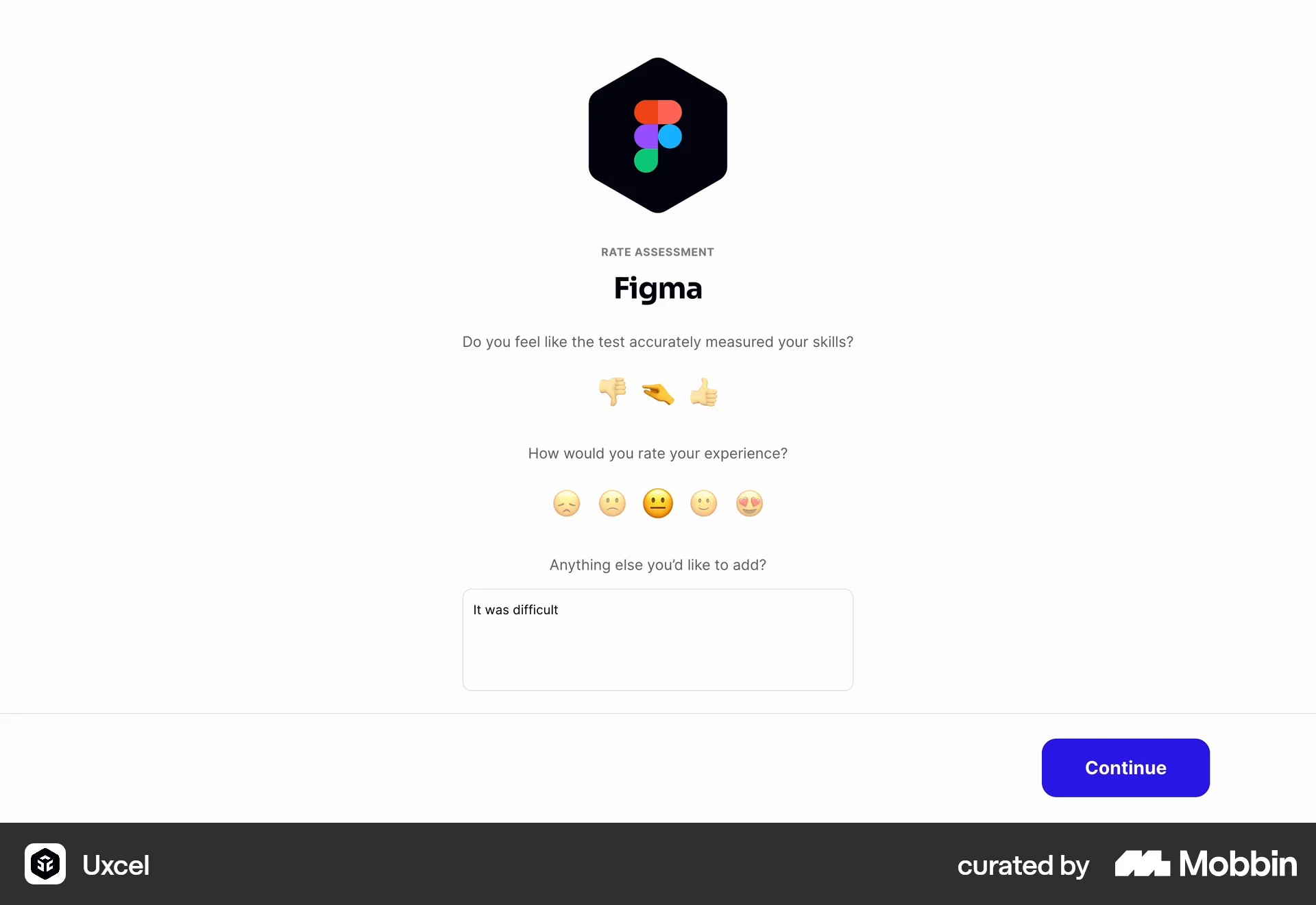 Uxcel Web Reviews & Ratings screen