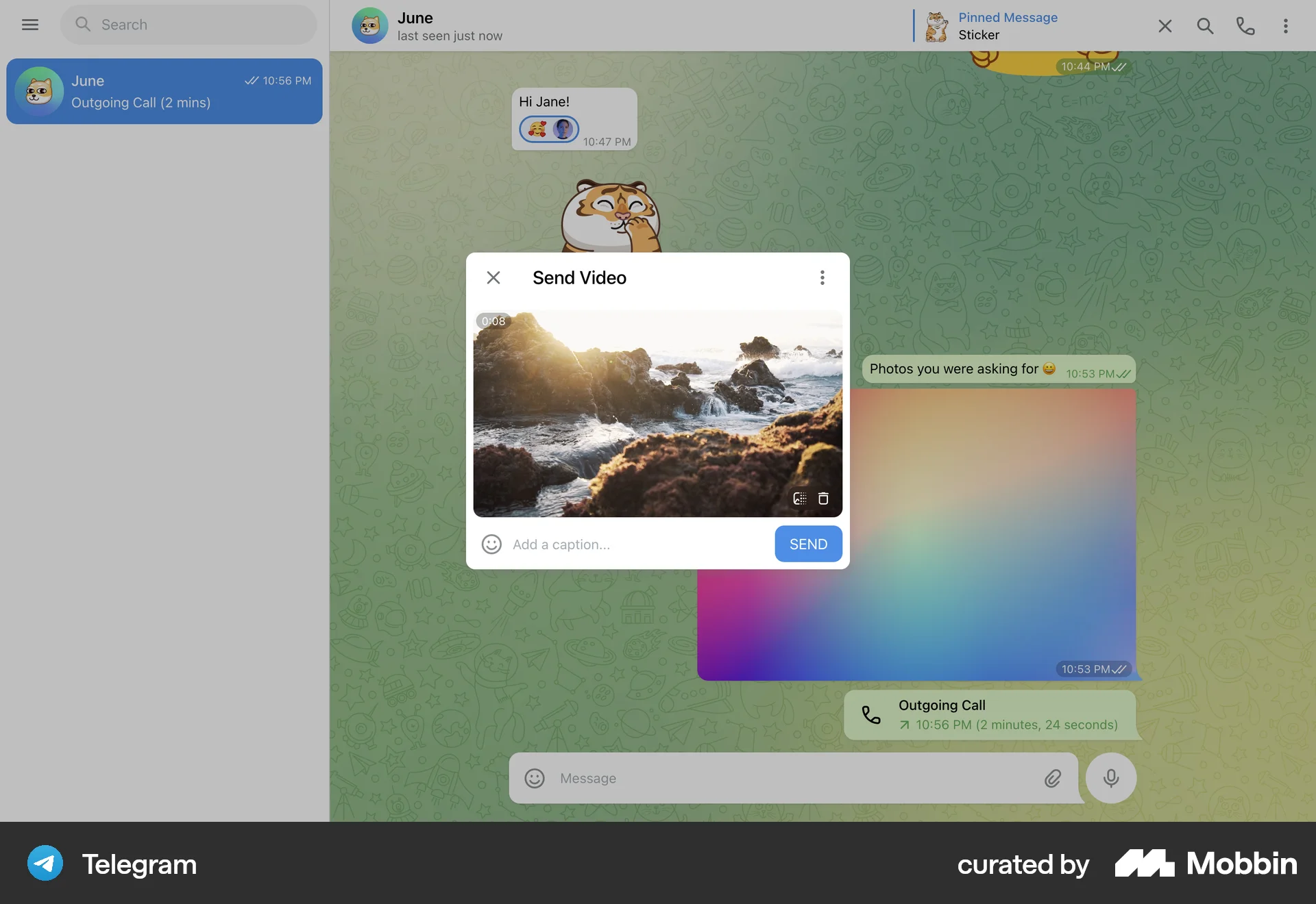Telegram Web Communication App screen