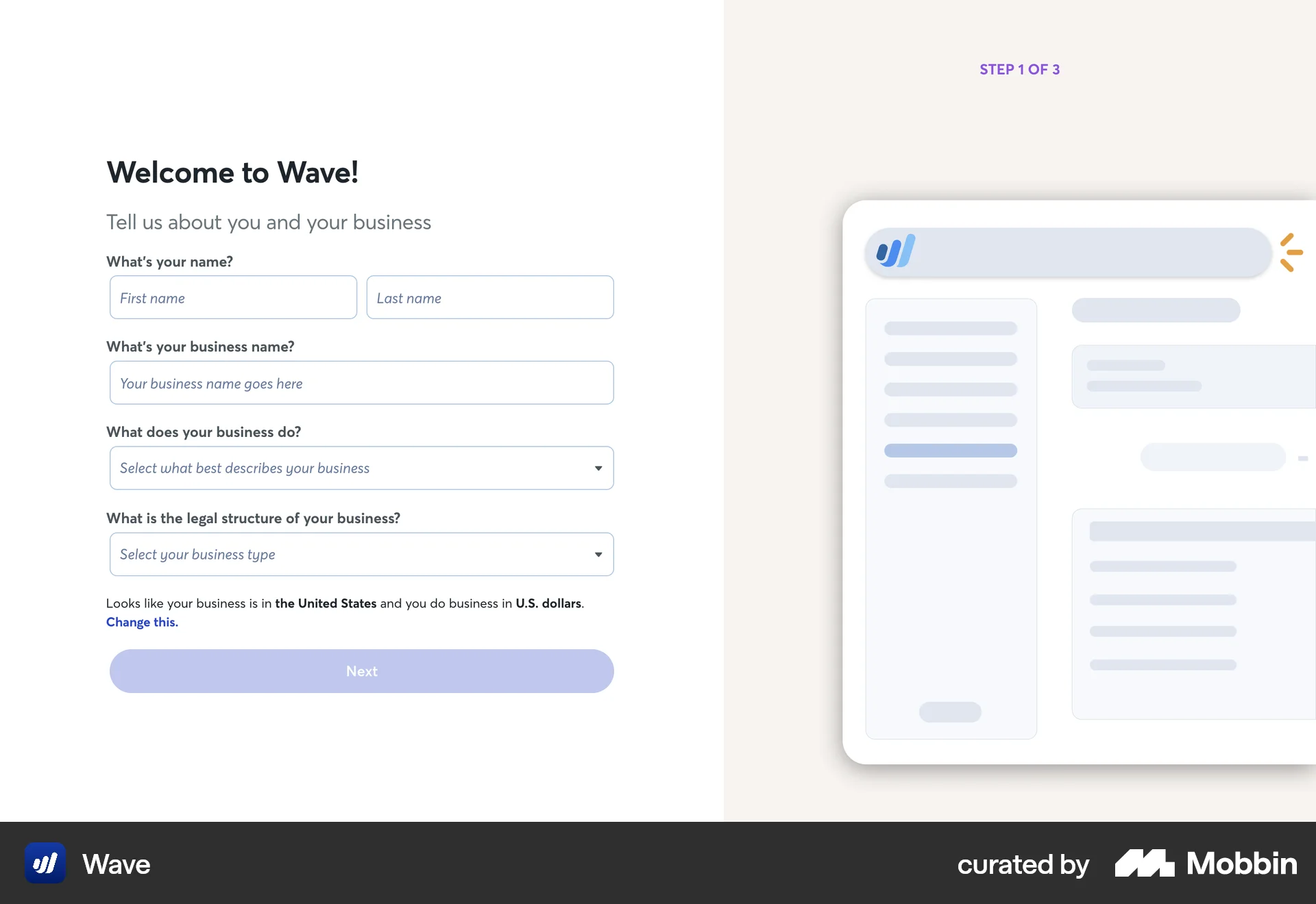 Wave Web screen containing Progress Indicator UI element