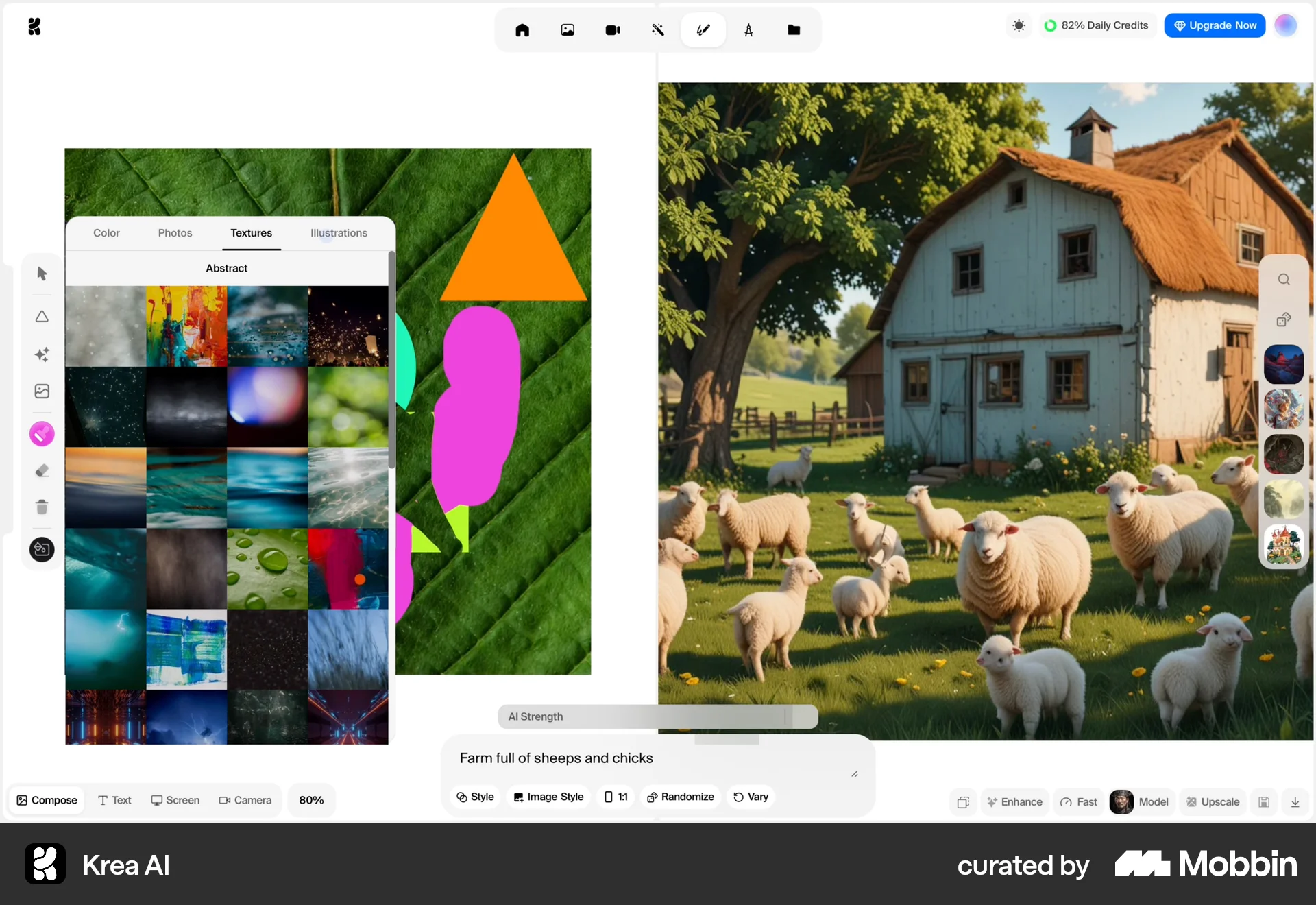 Krea AI Web screen containing Tab UI element