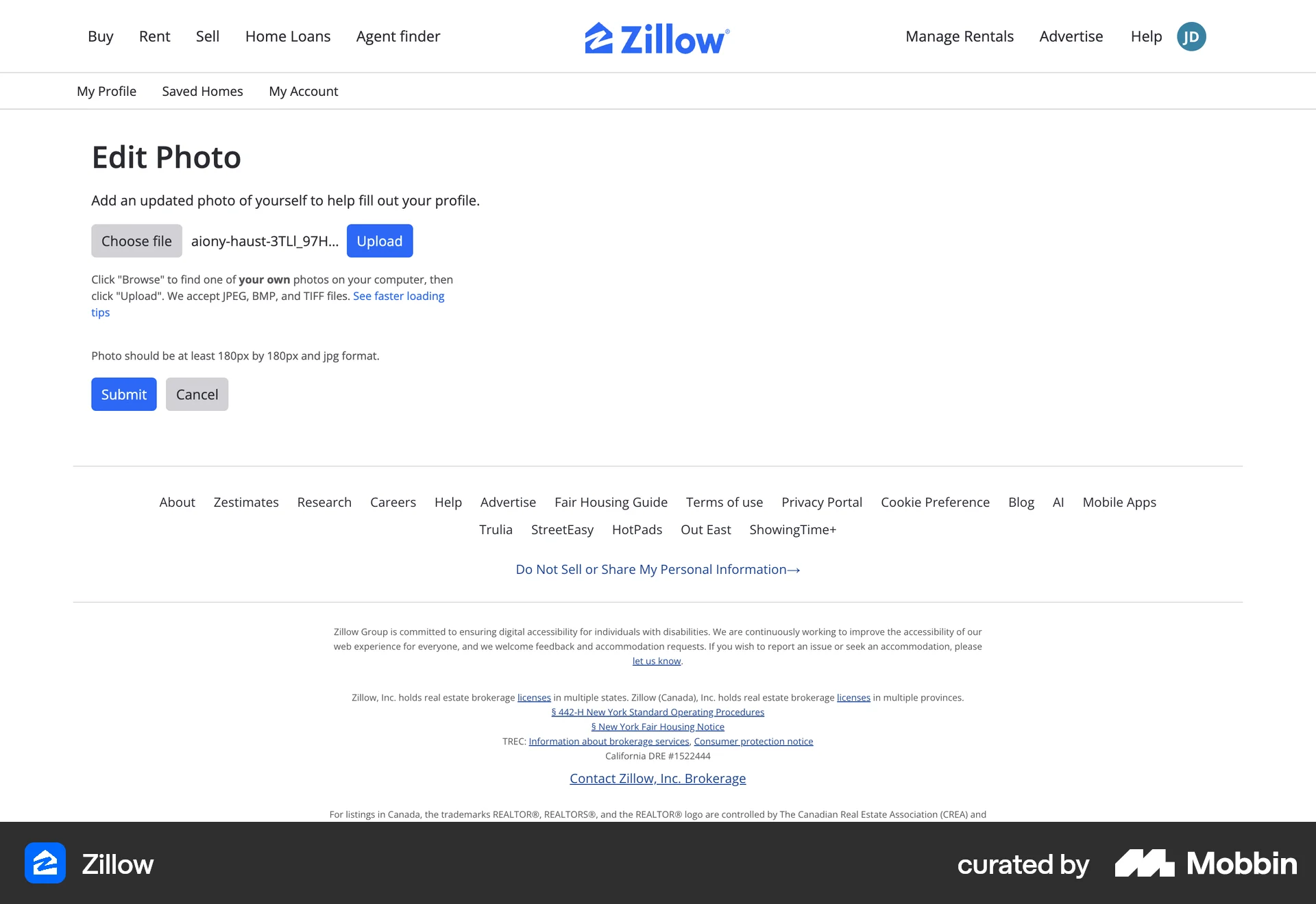 Zillow Web Real Estate App screen