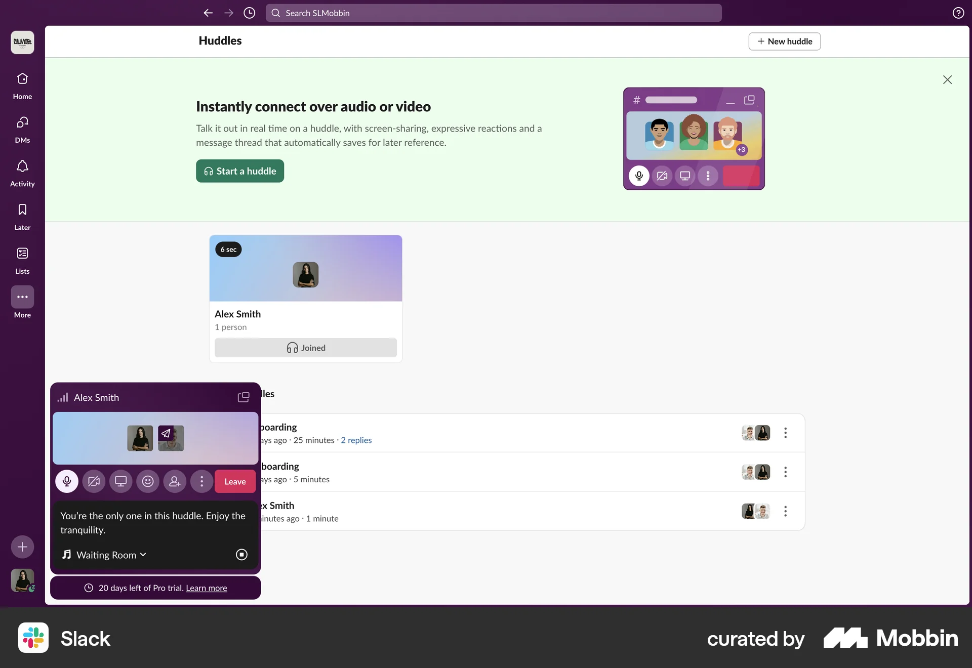 Slack Web Call screen