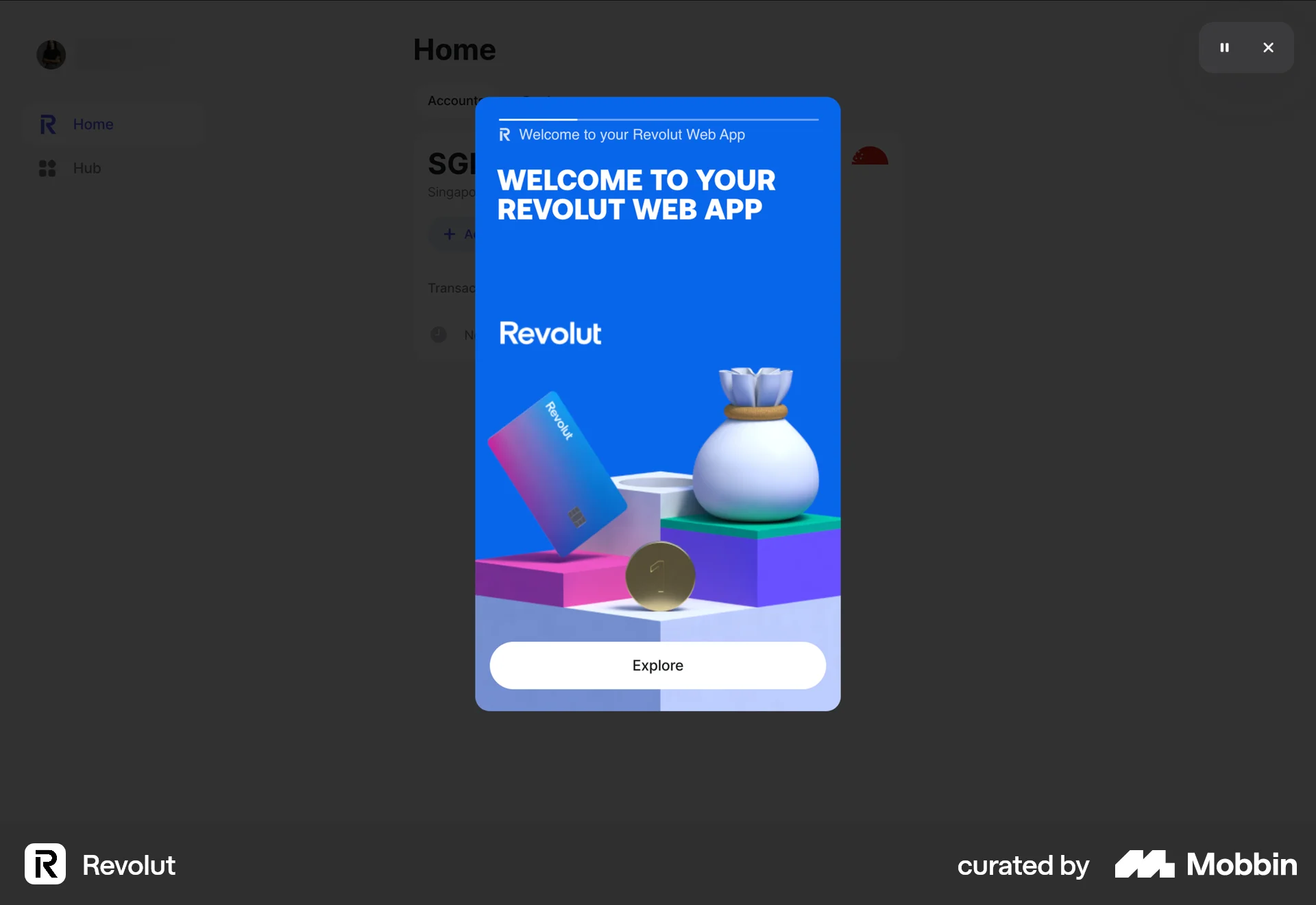 Revolut Web screen containing Progress Indicator UI element