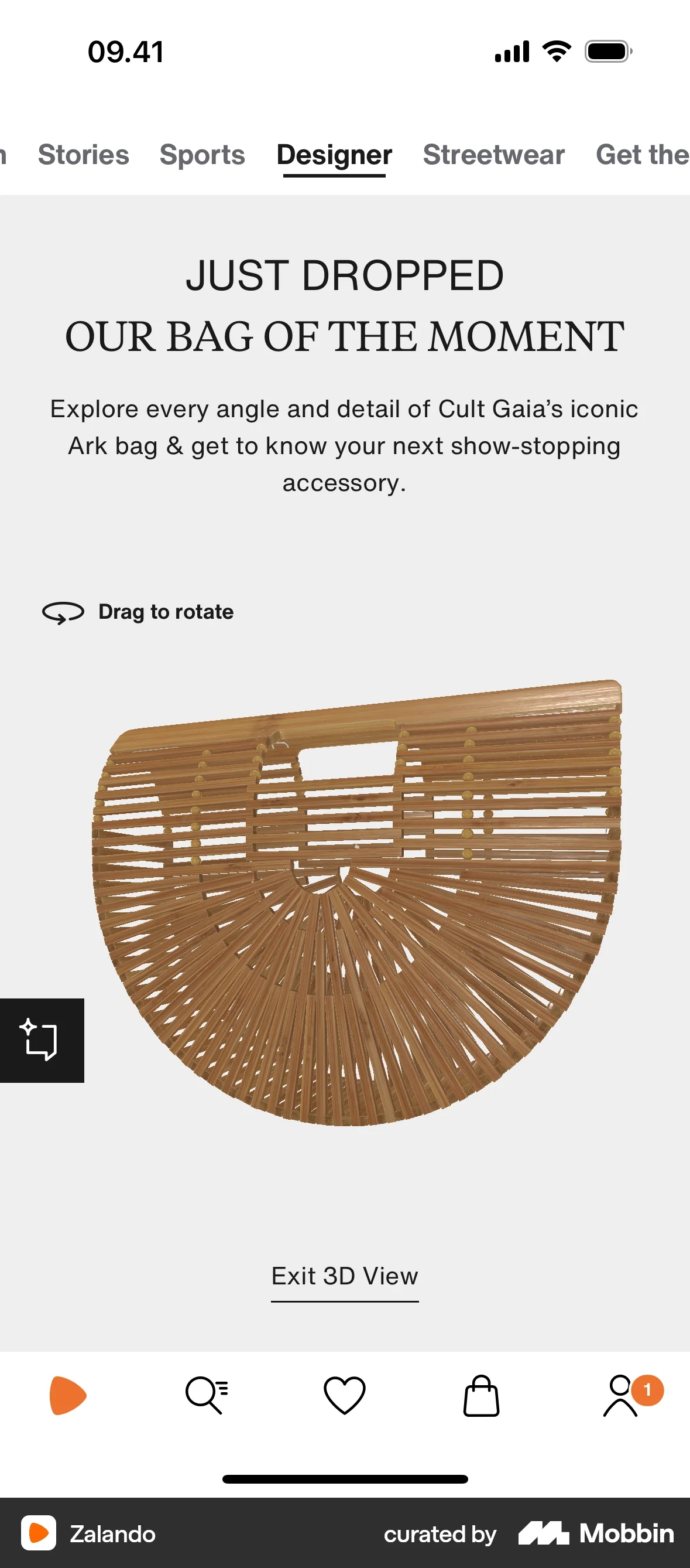 Zalando iOS Augmented Reality screen