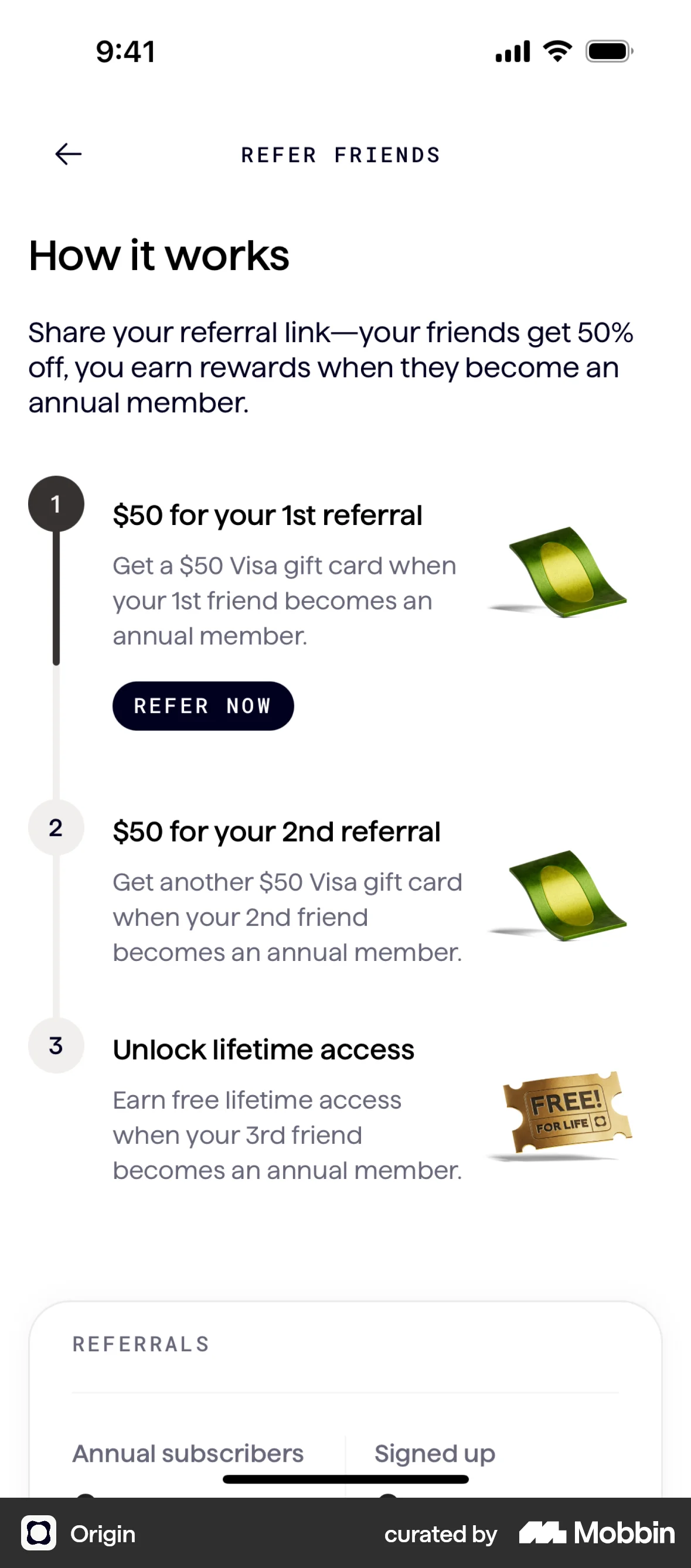 Origin iOS Progress screen