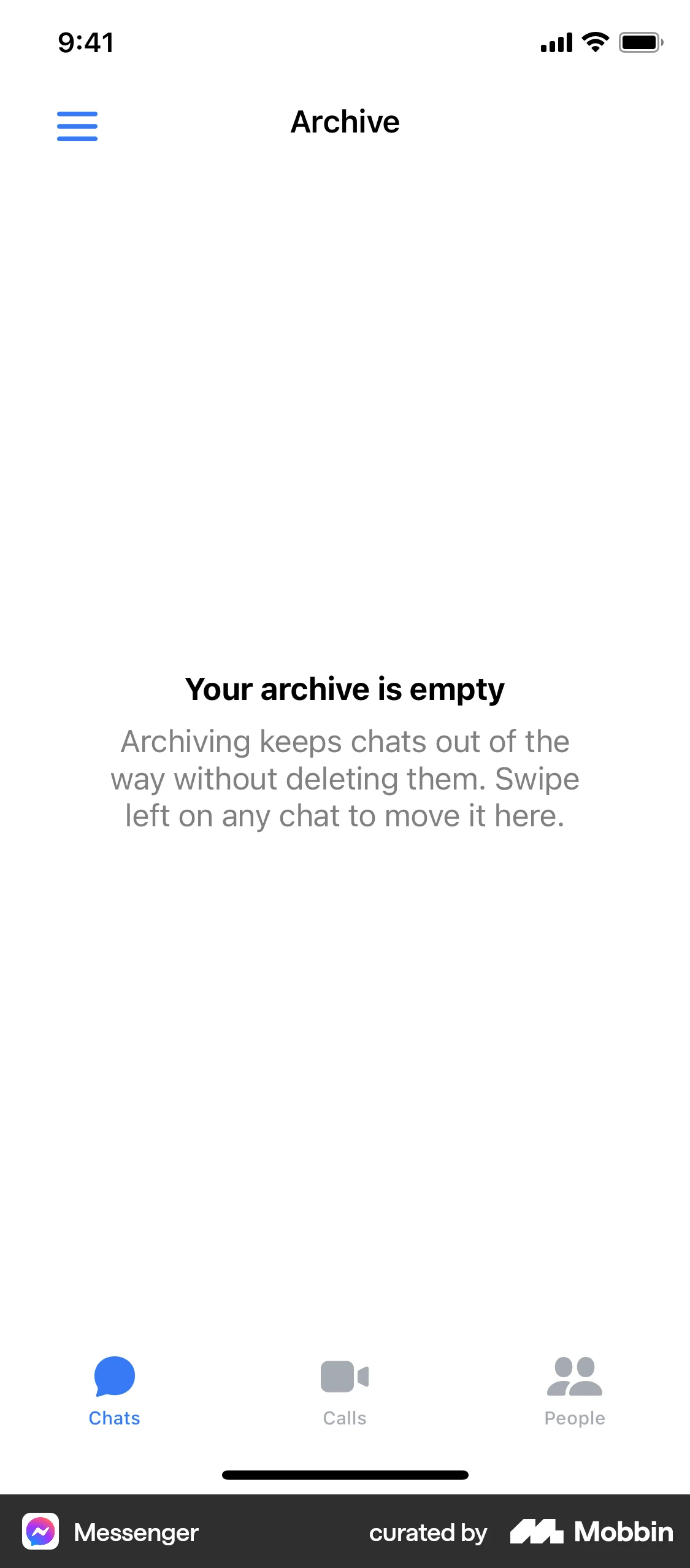 Messenger iOS Other Content screen