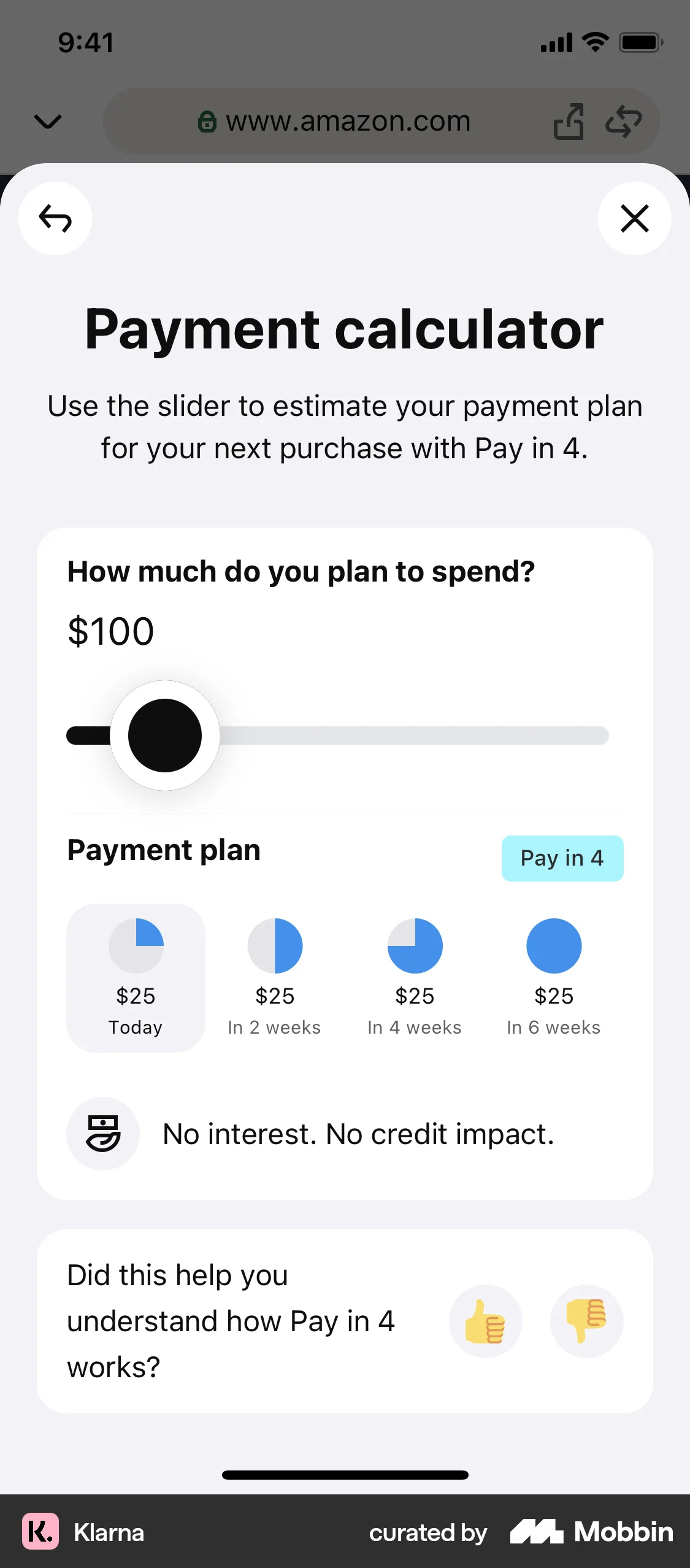 Klarna iOS Bank App Design screen