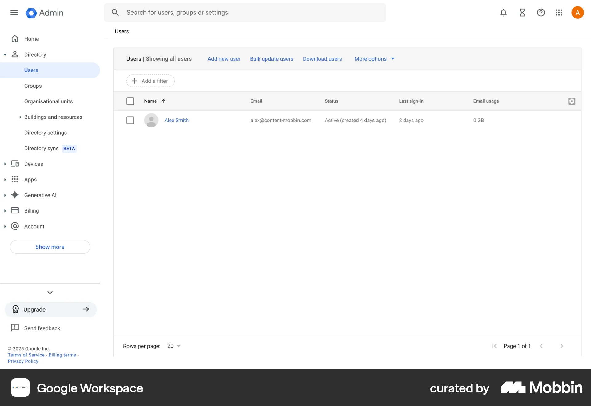 Google Workspace Web Admin UI screen