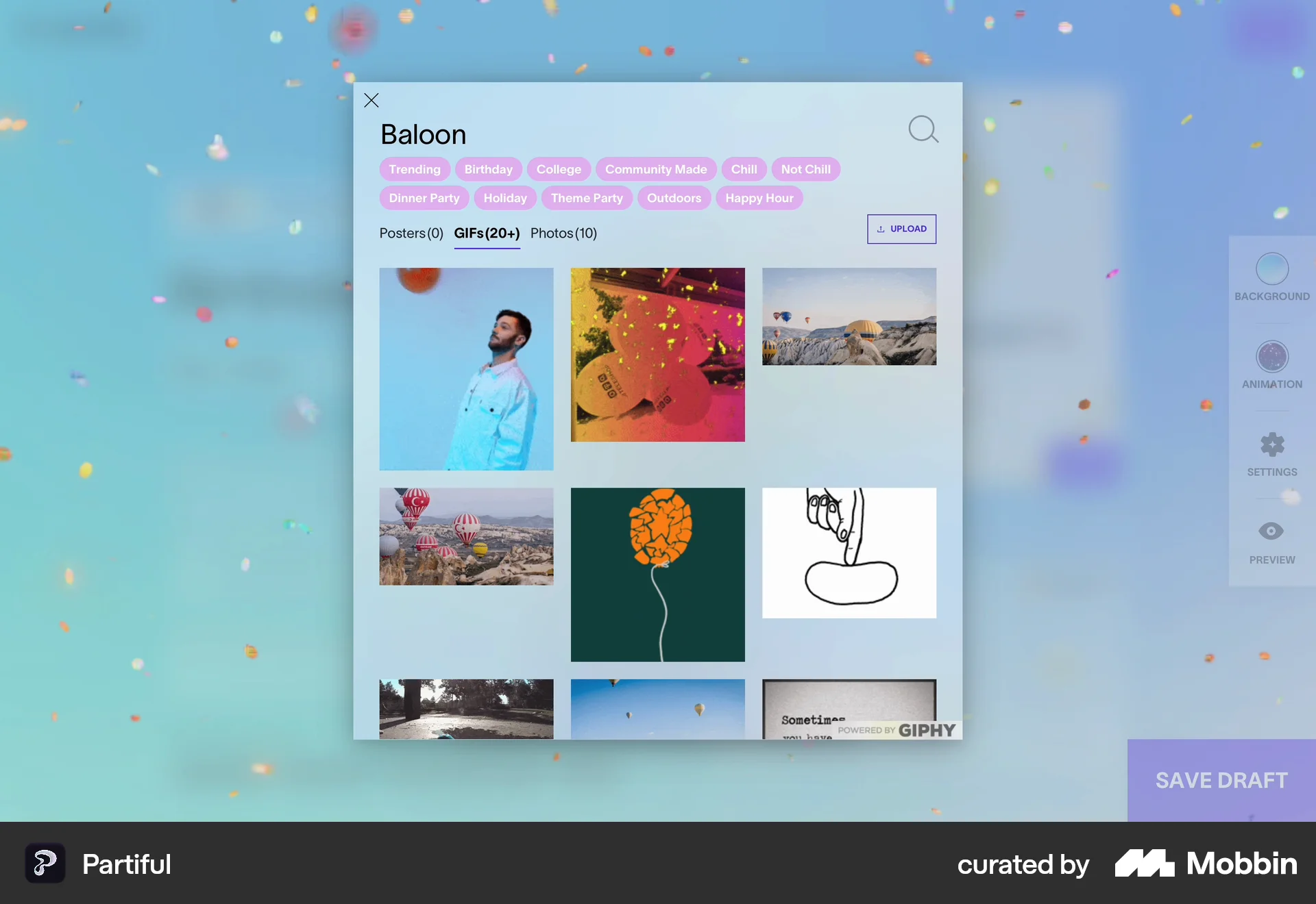 Partiful Web Lifestyle App screen