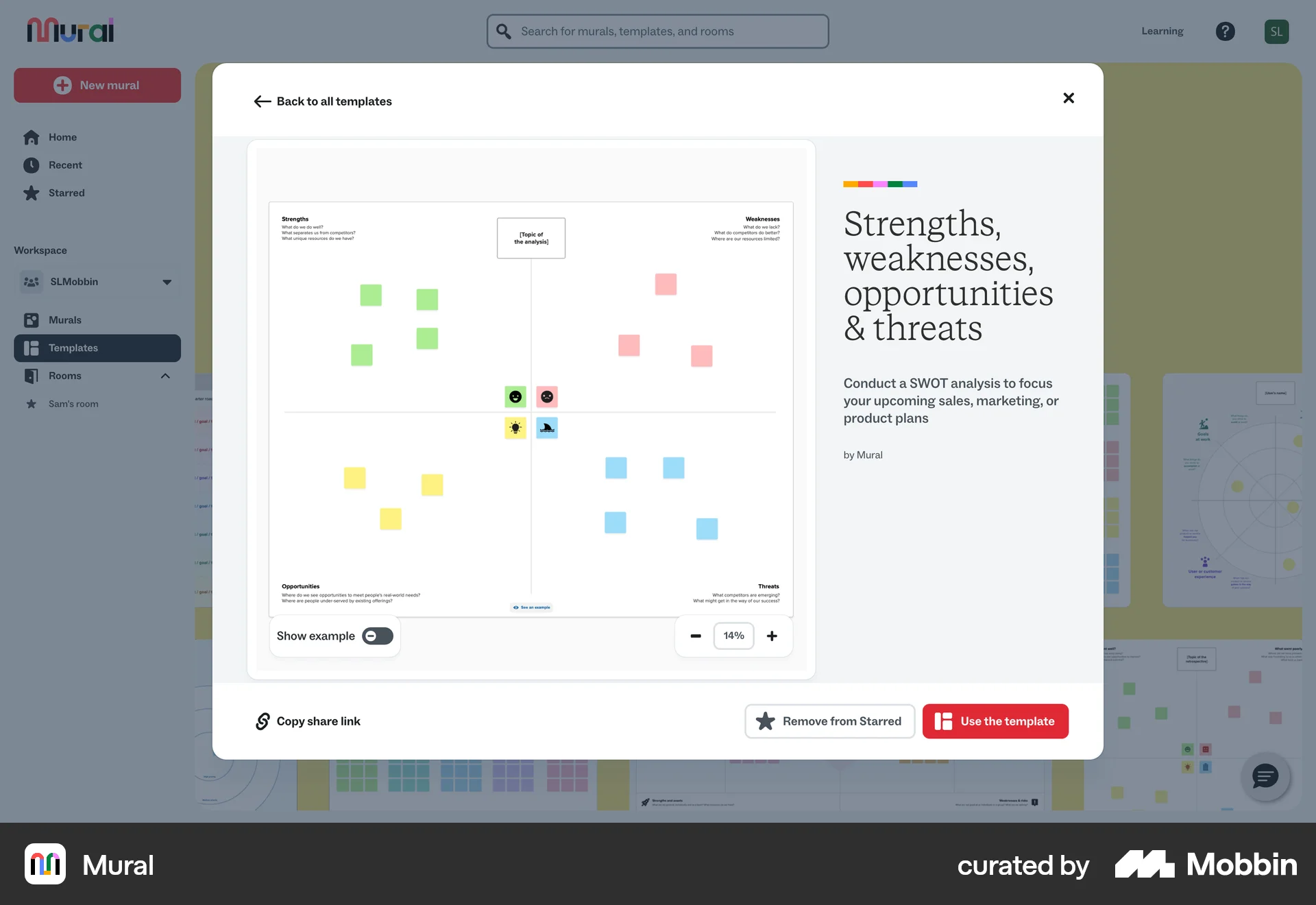 Mural Web Favorite & Pin screen