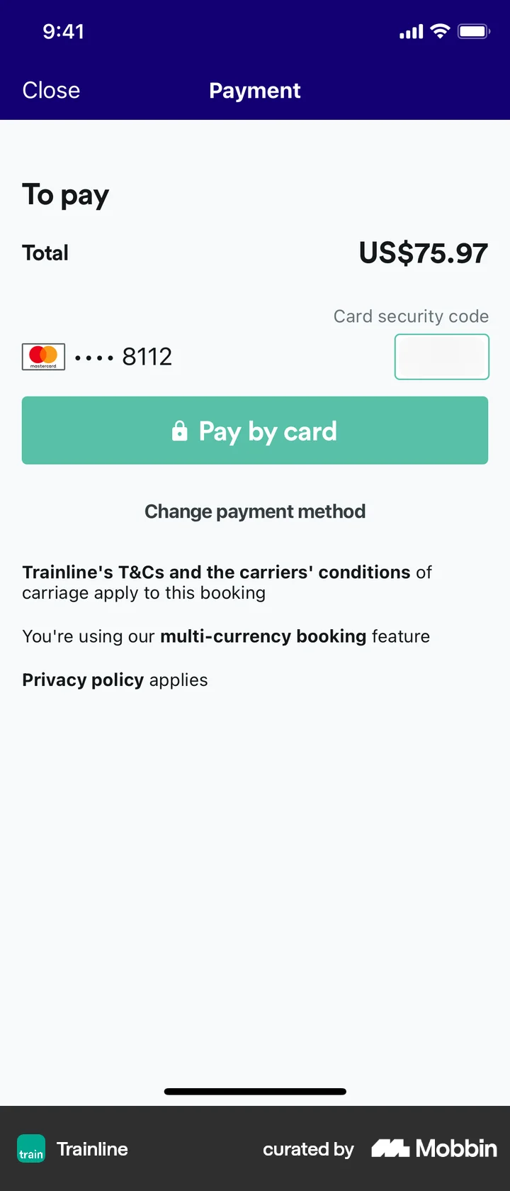 Ui Pay Ios Payment Screen UI Examples for Mobile
