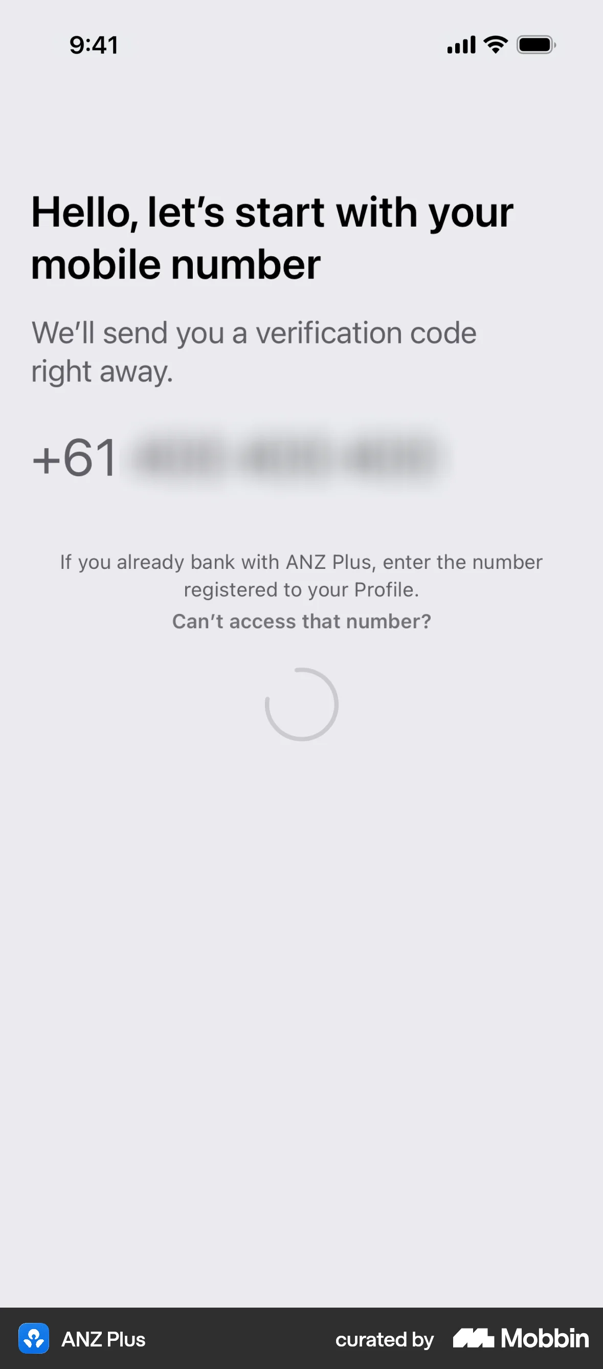 ANZ Plus Onboarding screen