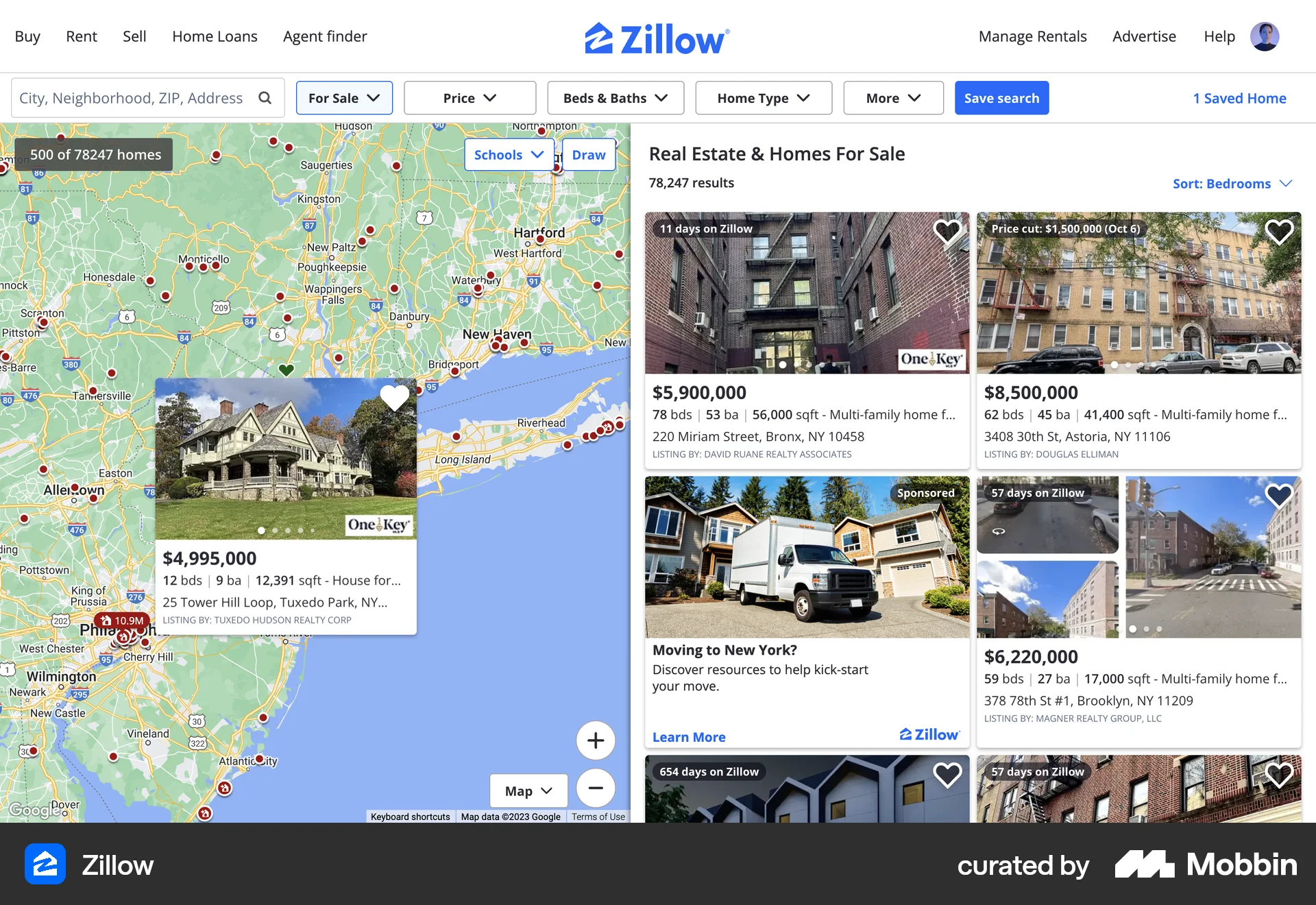 Zillow Web Real Estate App screen