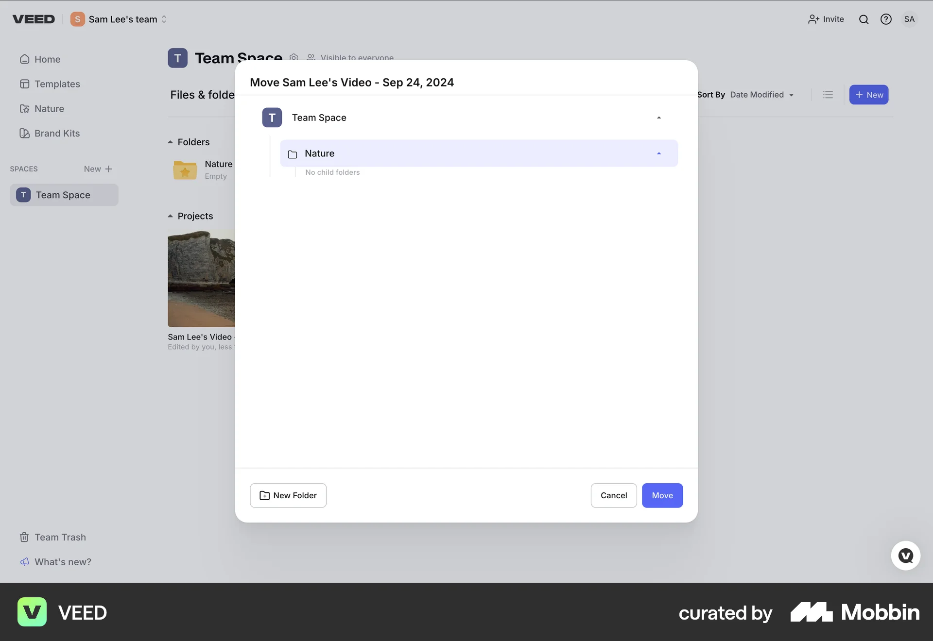 VEED Web Move screen
