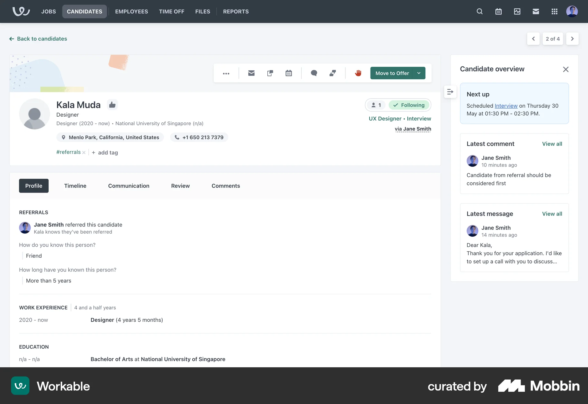 Workable Web Follow & Subscribe screen
