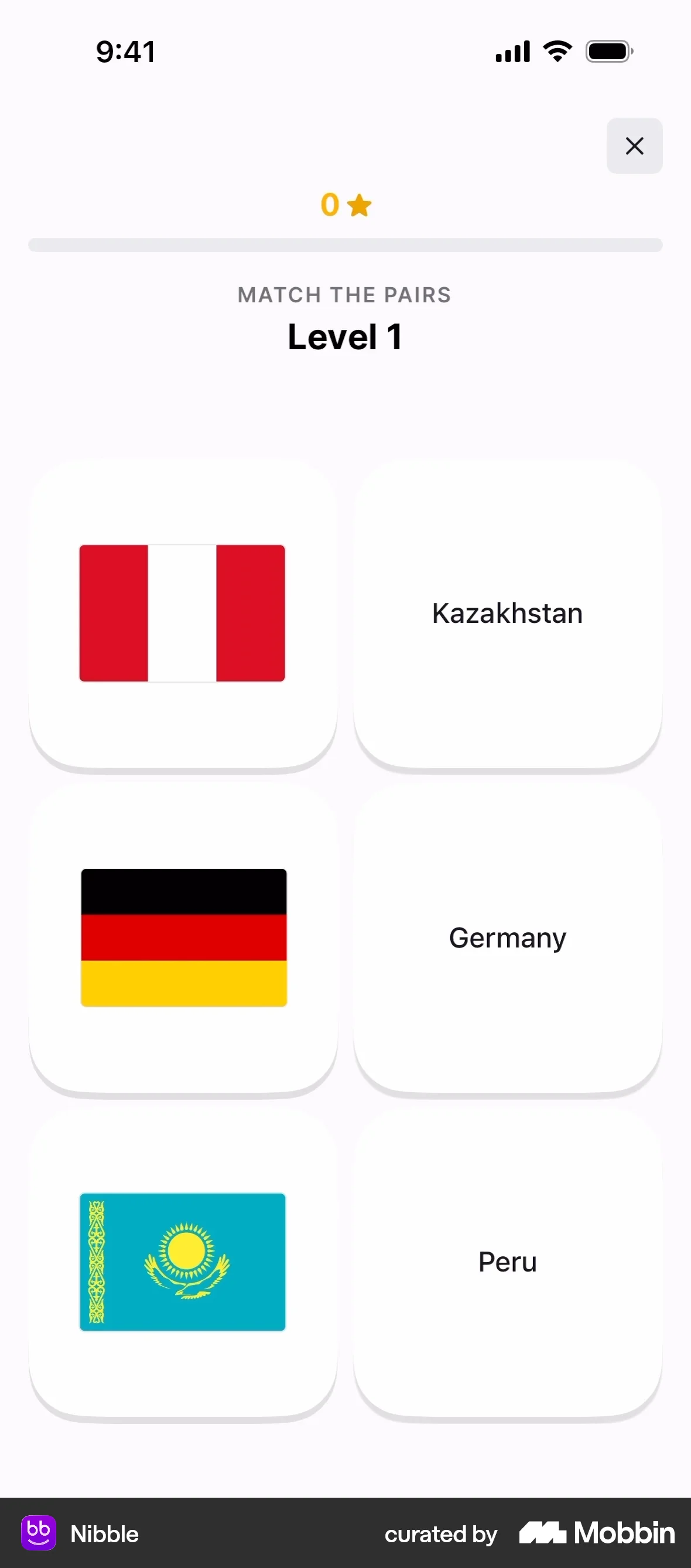 Nibble iOS Game UI screen