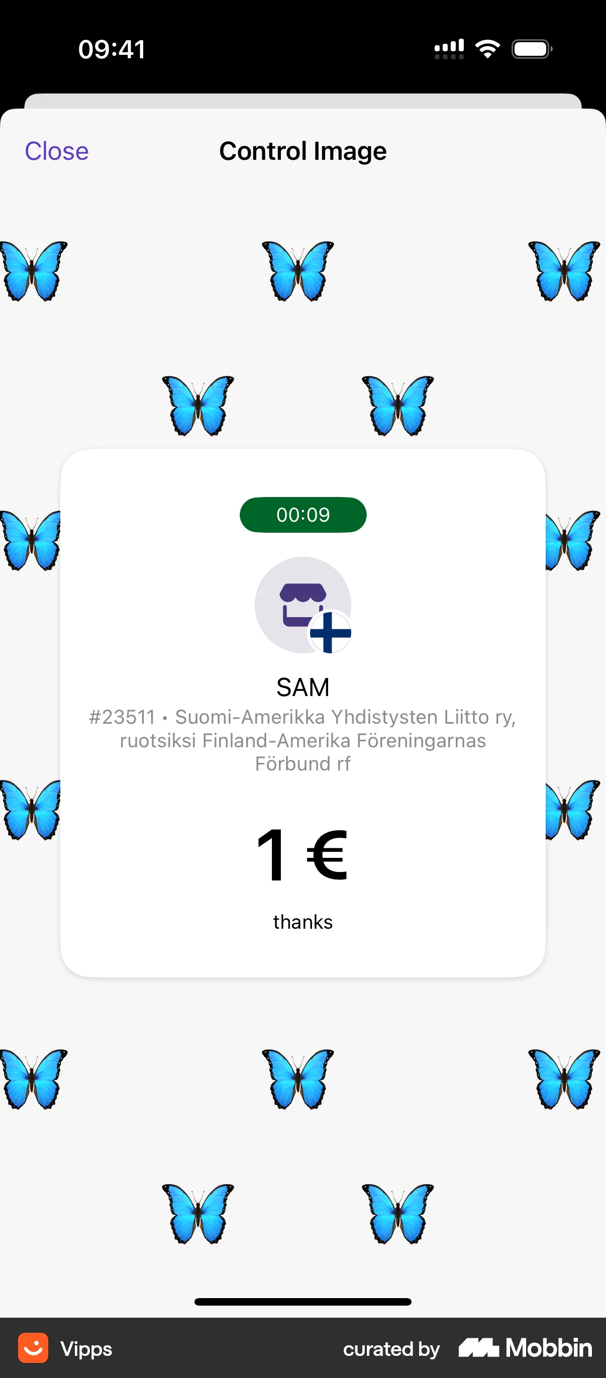 Vipps iOS Acknowledgement & Success screen
