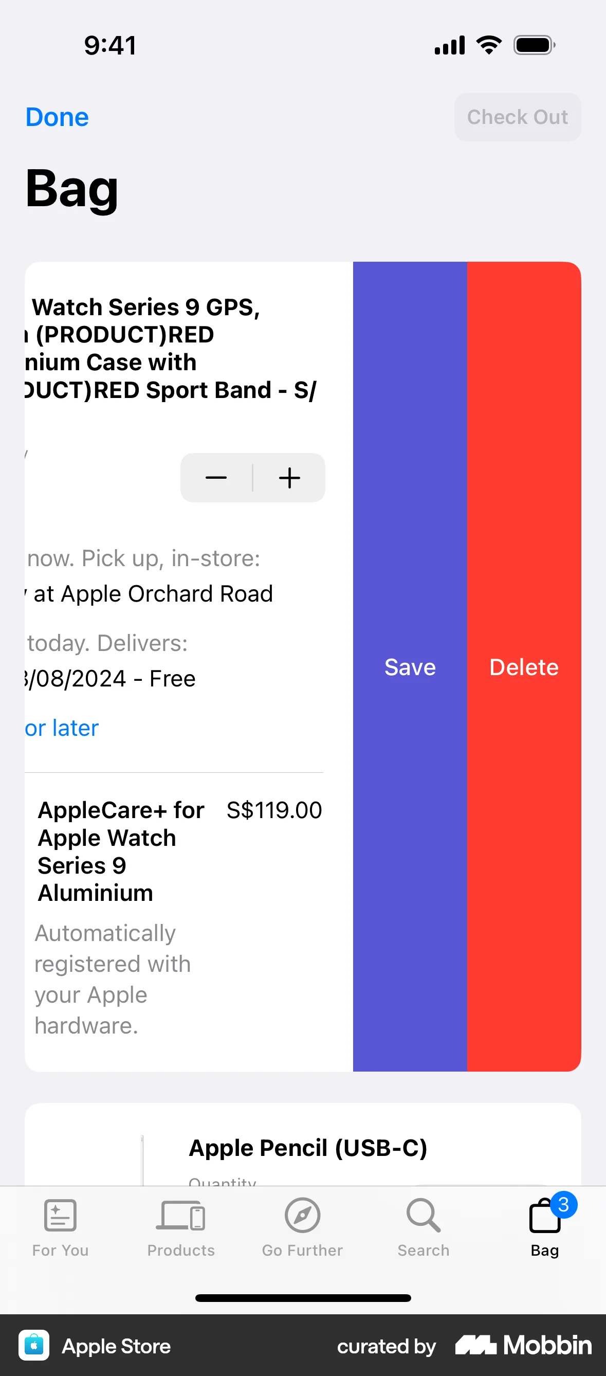 Apple Store iOS Delete screen
