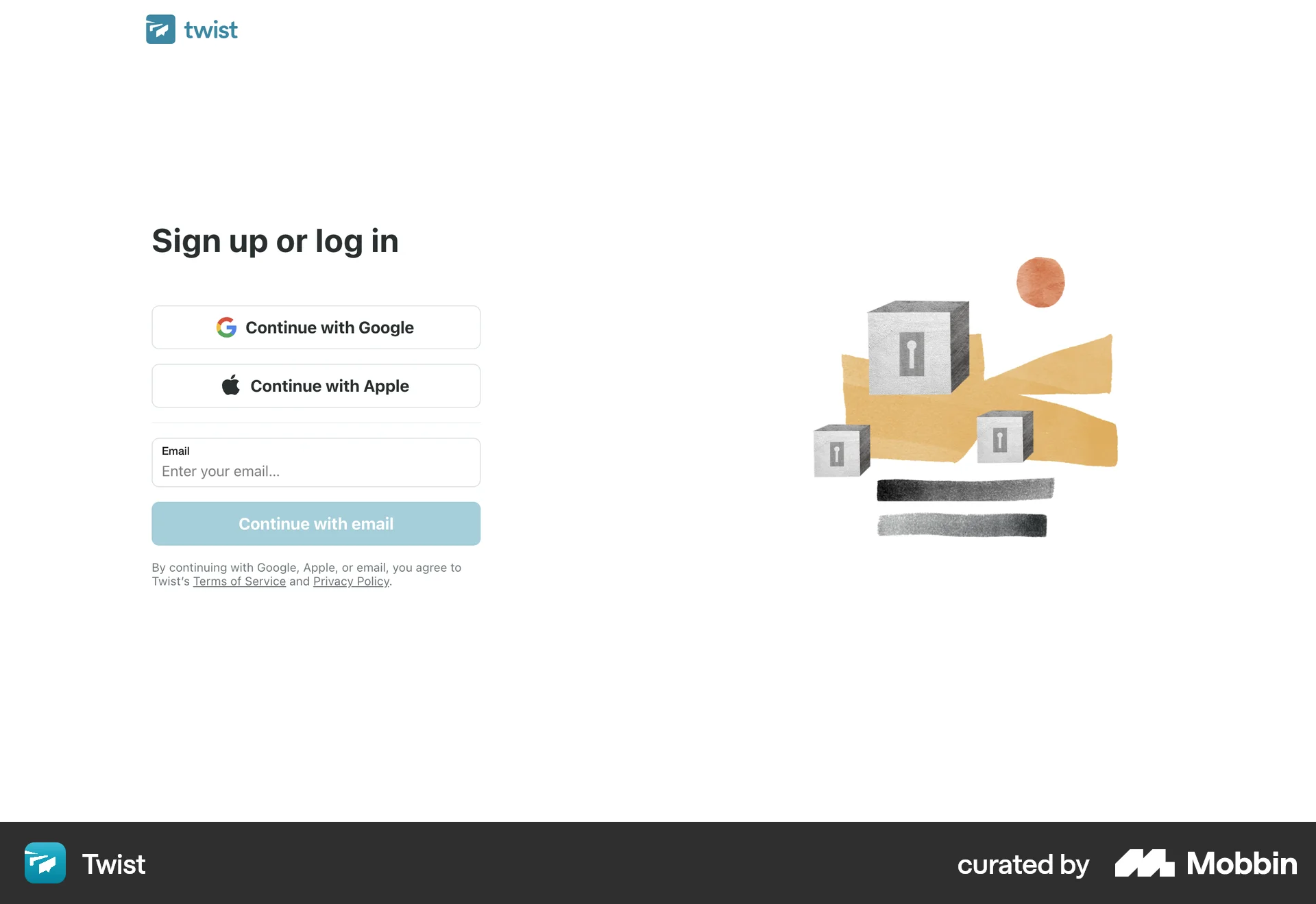 Twist Web Login screen