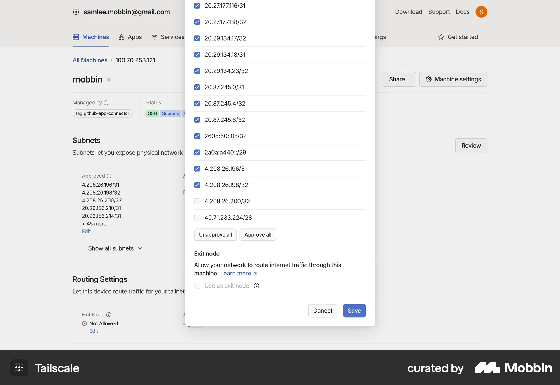 Tailscale Web Utilities App screen