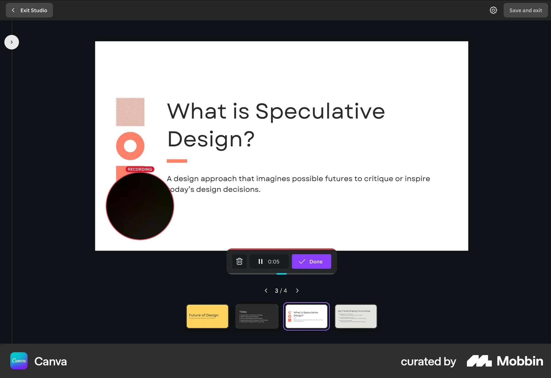 Canva Web Audio & Video Recorder screen