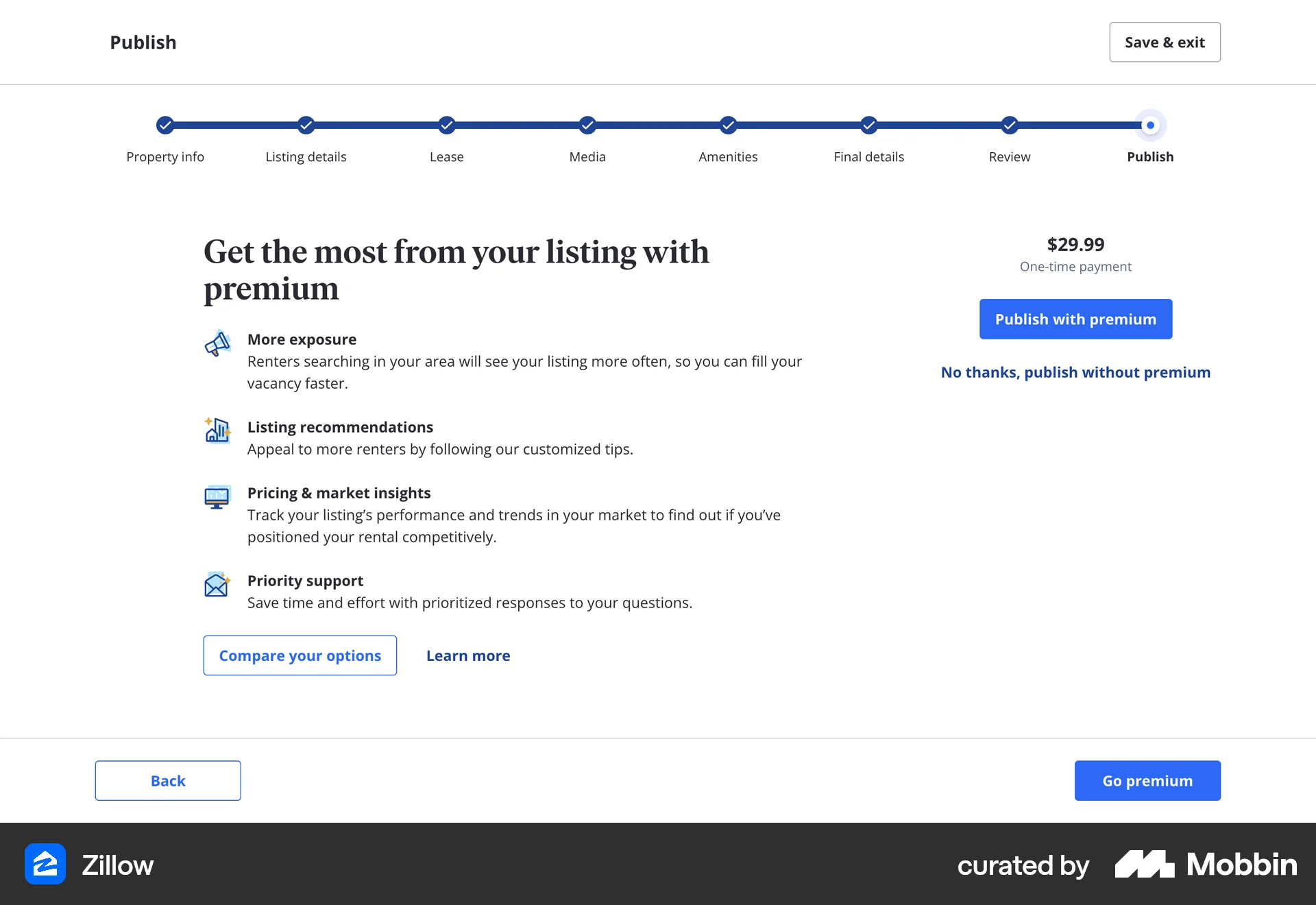 Zillow Web Subscription & Paywall screen