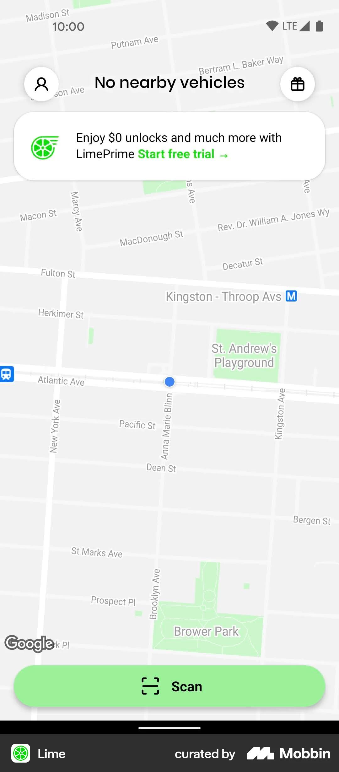 Lime Android screen containing Map Pin UI element