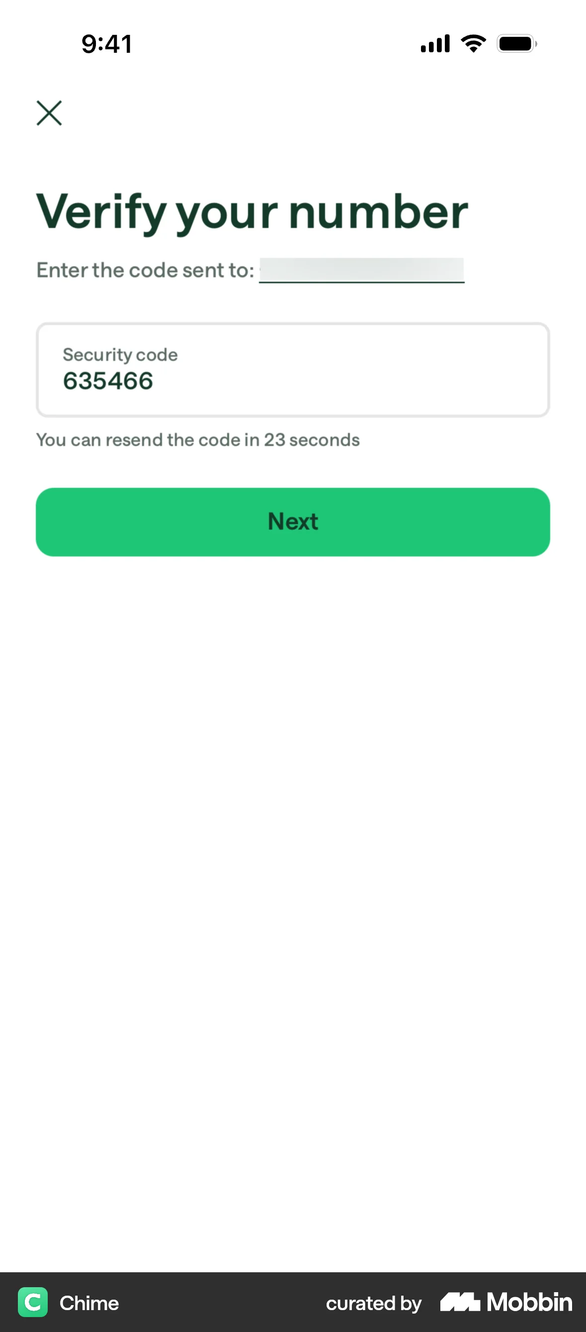 Chime Onboarding screen