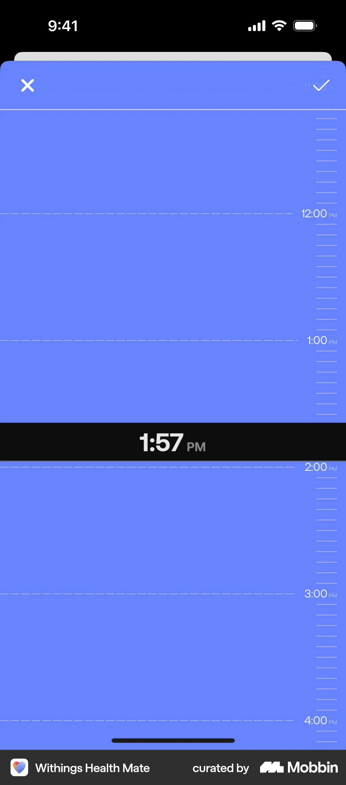 Withings Health Mate iOS screen containing Slider UI element