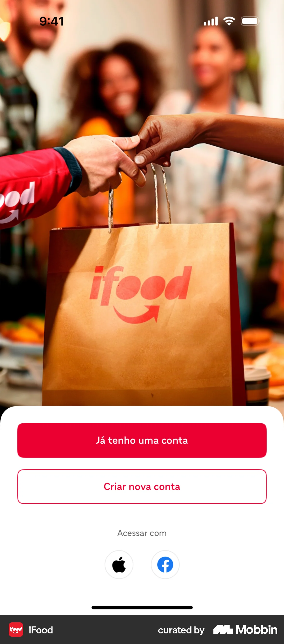 iFood iOS Welcome & Get Started screen