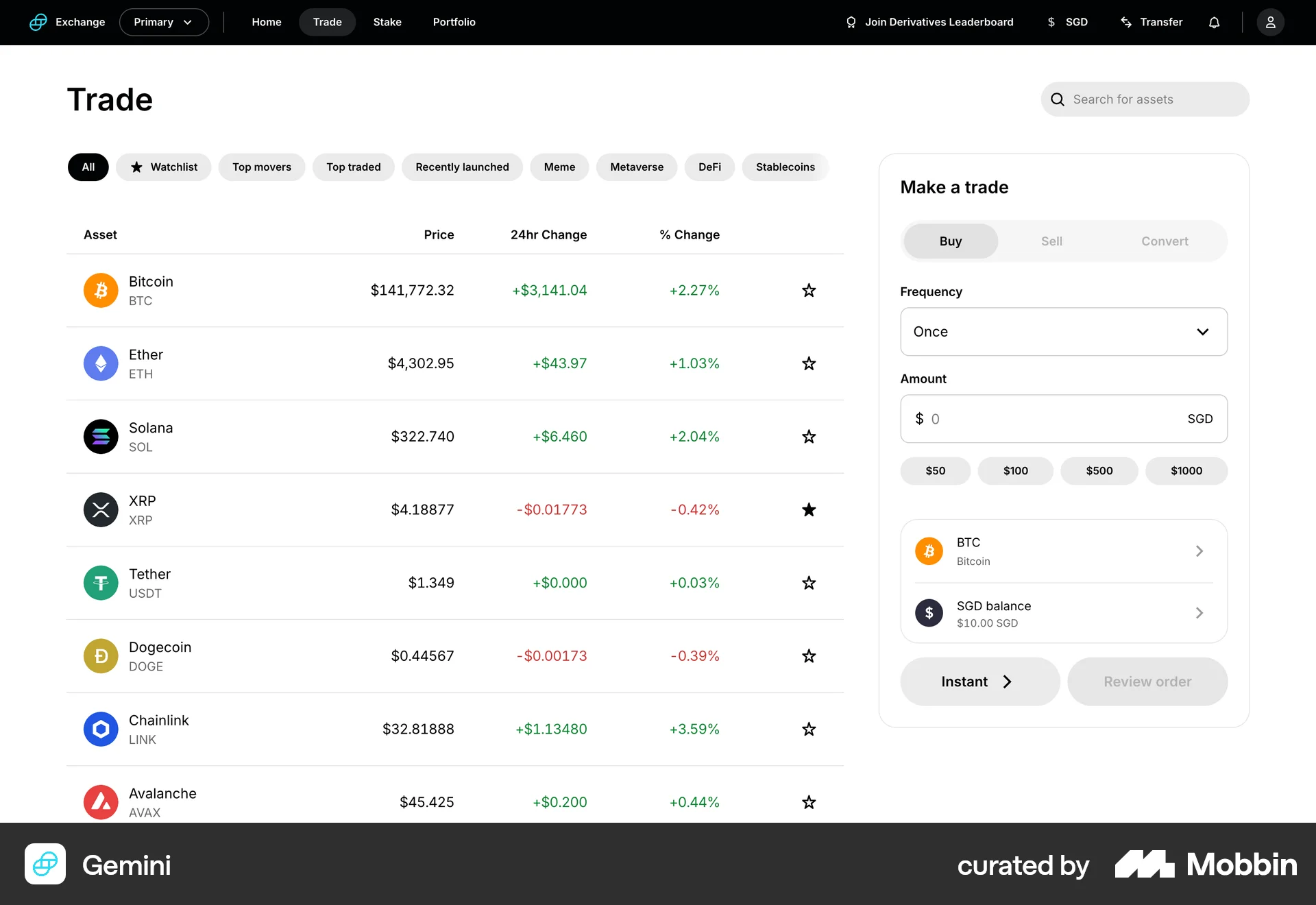 Gemini Web Shop & Storefront screen