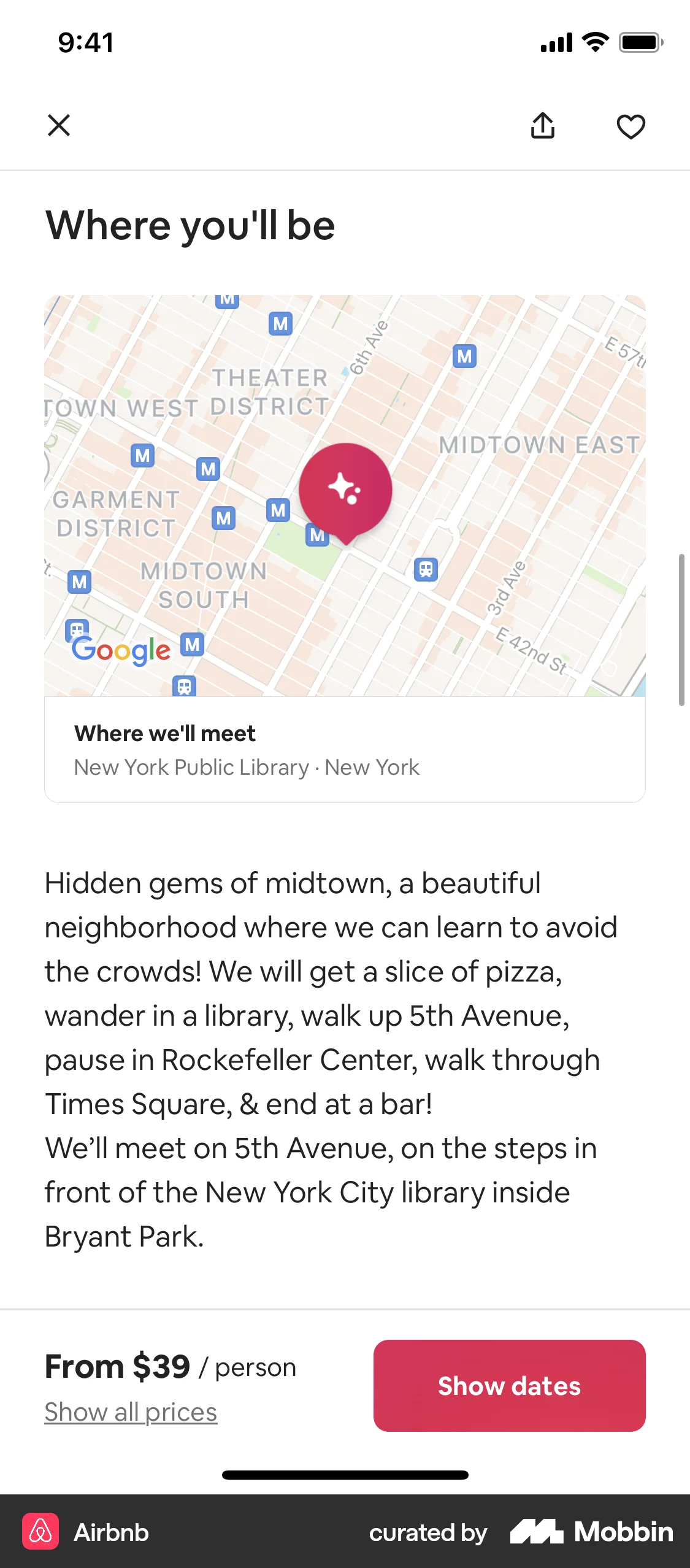 Airbnb iOS Real Estate App screen