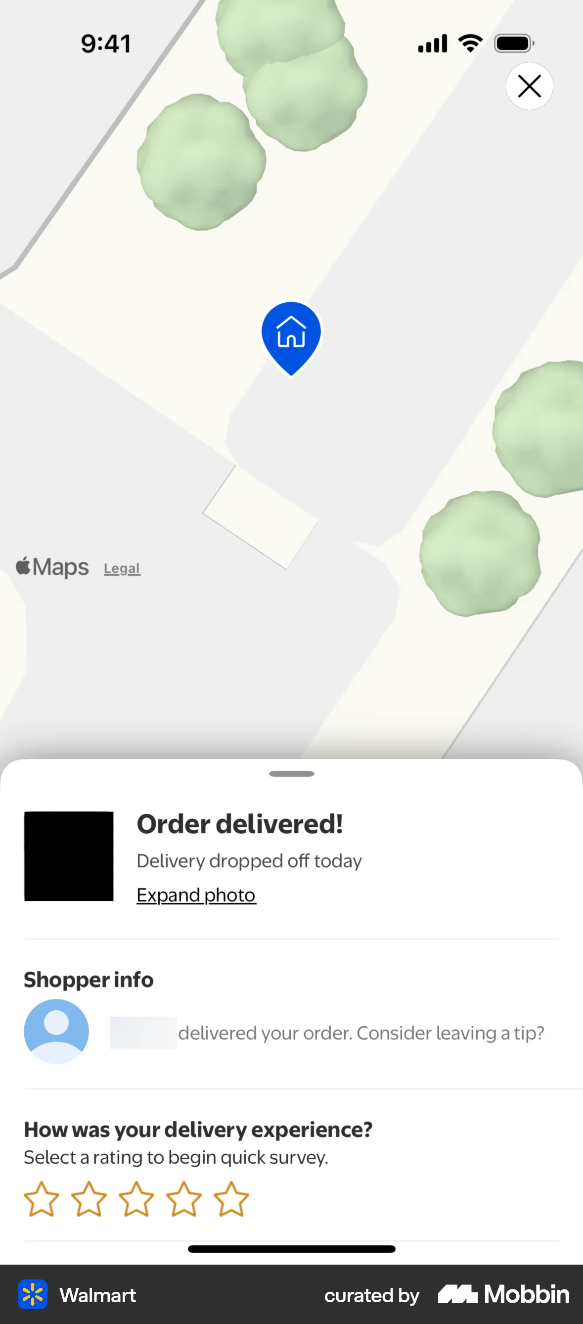 Walmart iOS Map screen