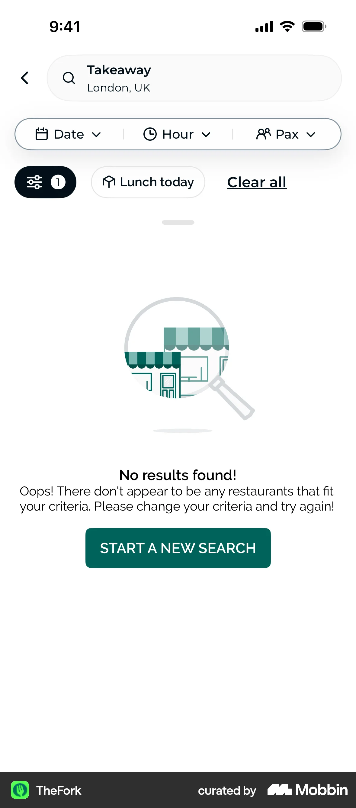 TheFork iOS Empty State screen