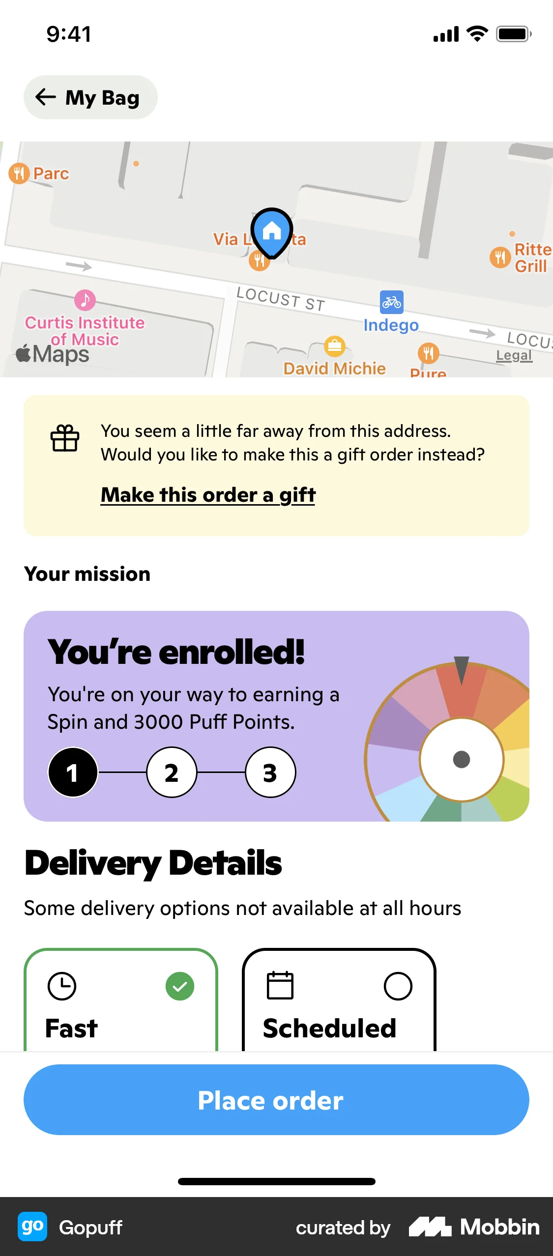 Gopuff iOS Checkout screen
