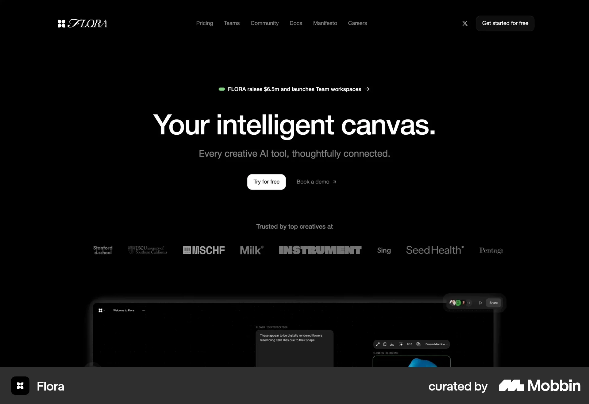 FLORA Web Graphics & Design App screen